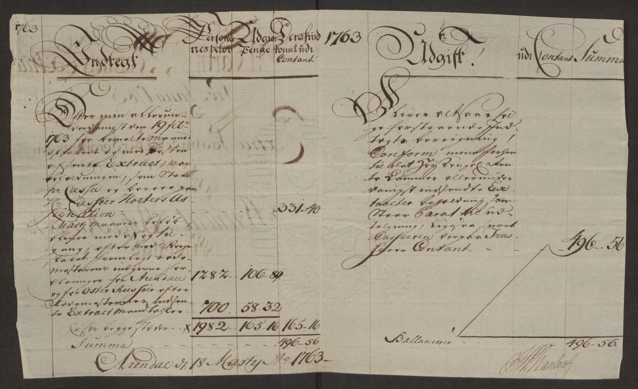 Rentekammeret inntil 1814, Reviderte regnskaper, Byregnskaper, AV/RA-EA-4066/R/Rl/L0230/0001: [L4] Kontribusjonsregnskap / Ekstraskatt, 1762-1764, p. 138