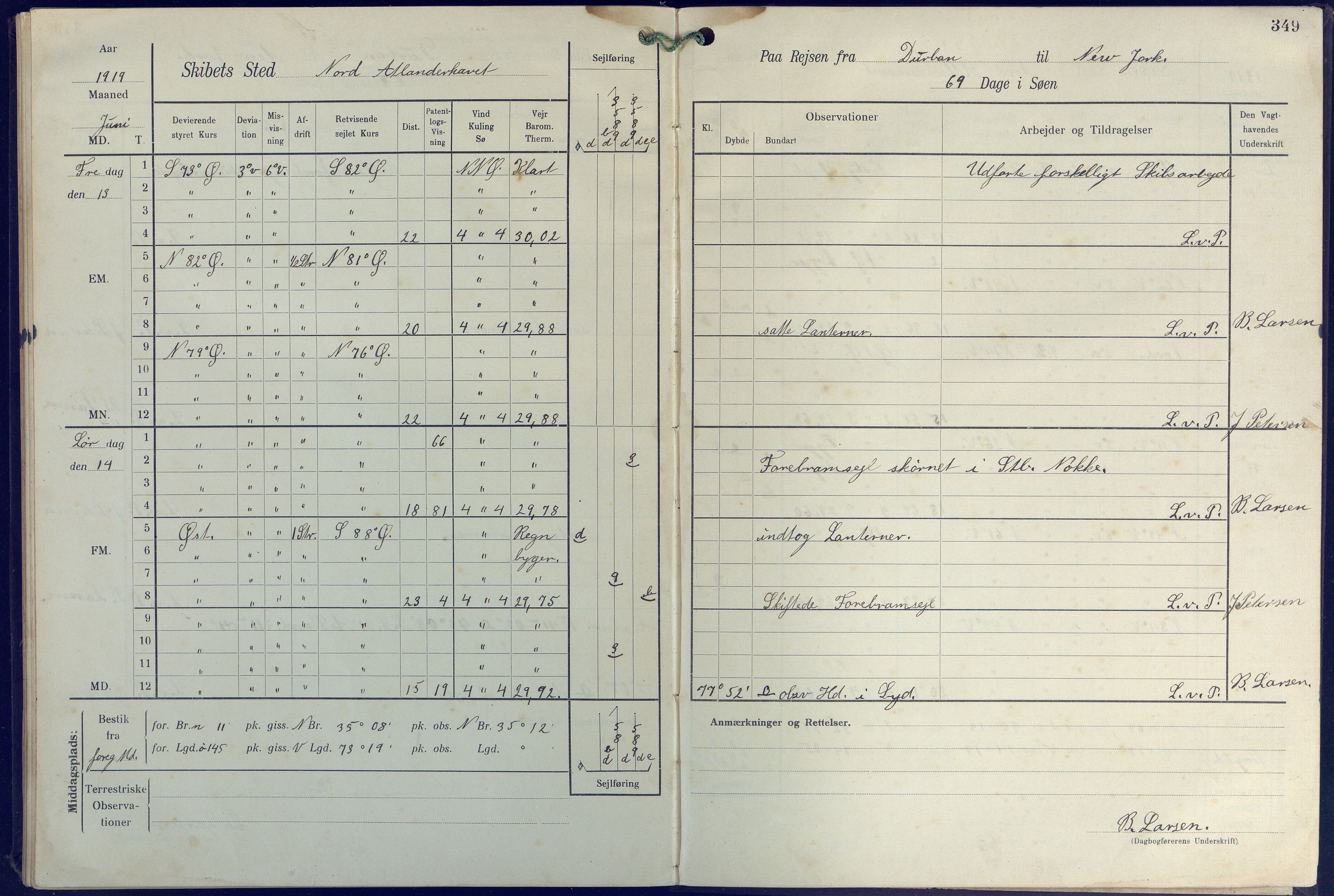 Fartøysarkivet, AAKS/PA-1934/F/L0271: Pehr Ugland (bark), 1917-1919, p. 349