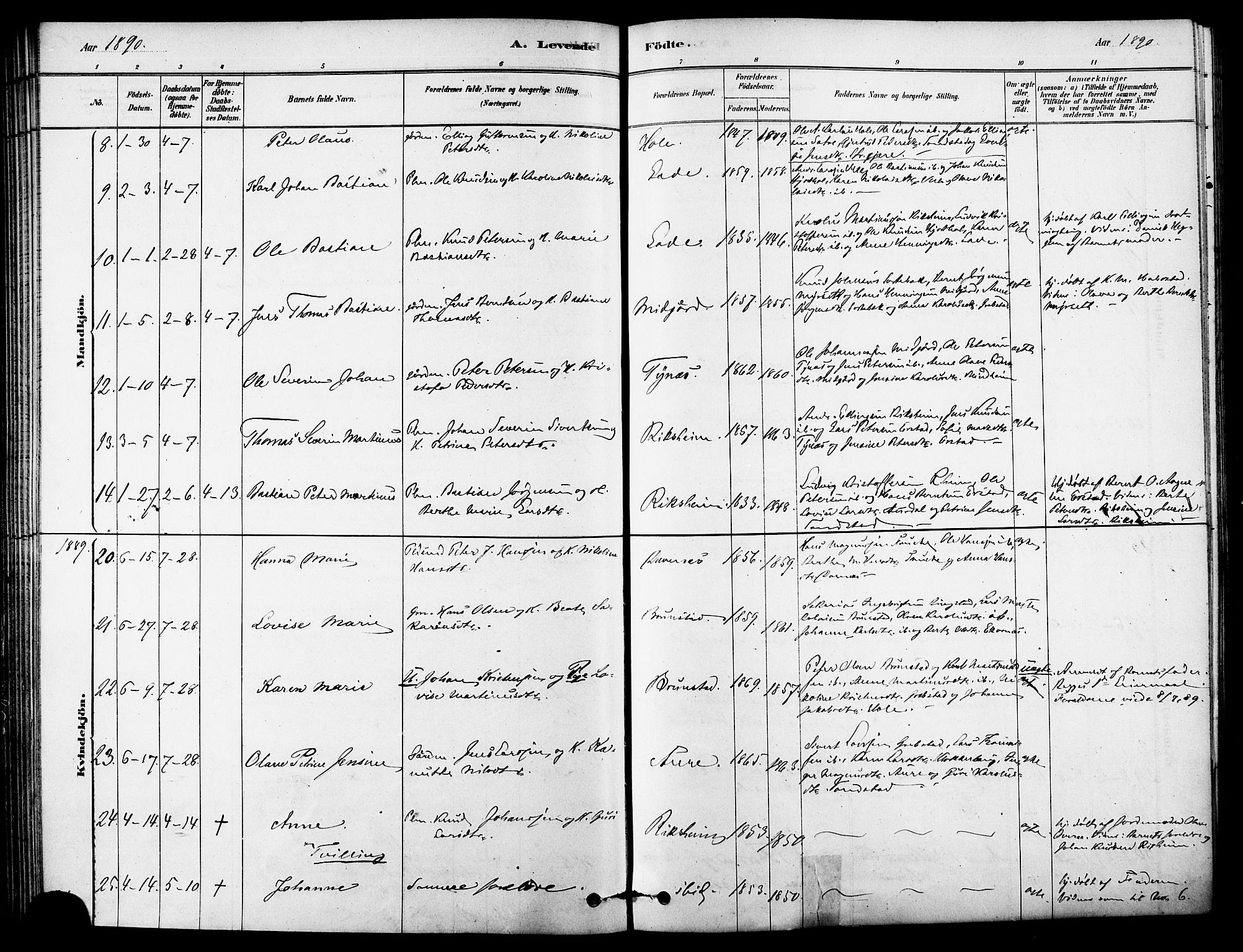 Ministerialprotokoller, klokkerbøker og fødselsregistre - Møre og Romsdal, AV/SAT-A-1454/523/L0334: Parish register (official) no. 523A01, 1878-1891