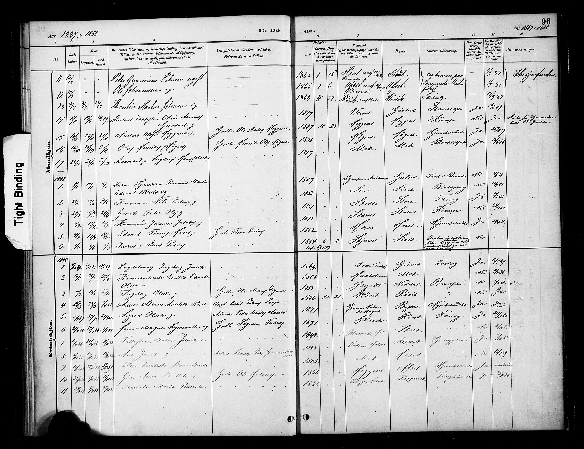 Ministerialprotokoller, klokkerbøker og fødselsregistre - Møre og Romsdal, SAT/A-1454/568/L0809: Parish register (official) no. 568A13, 1884-1900, p. 96