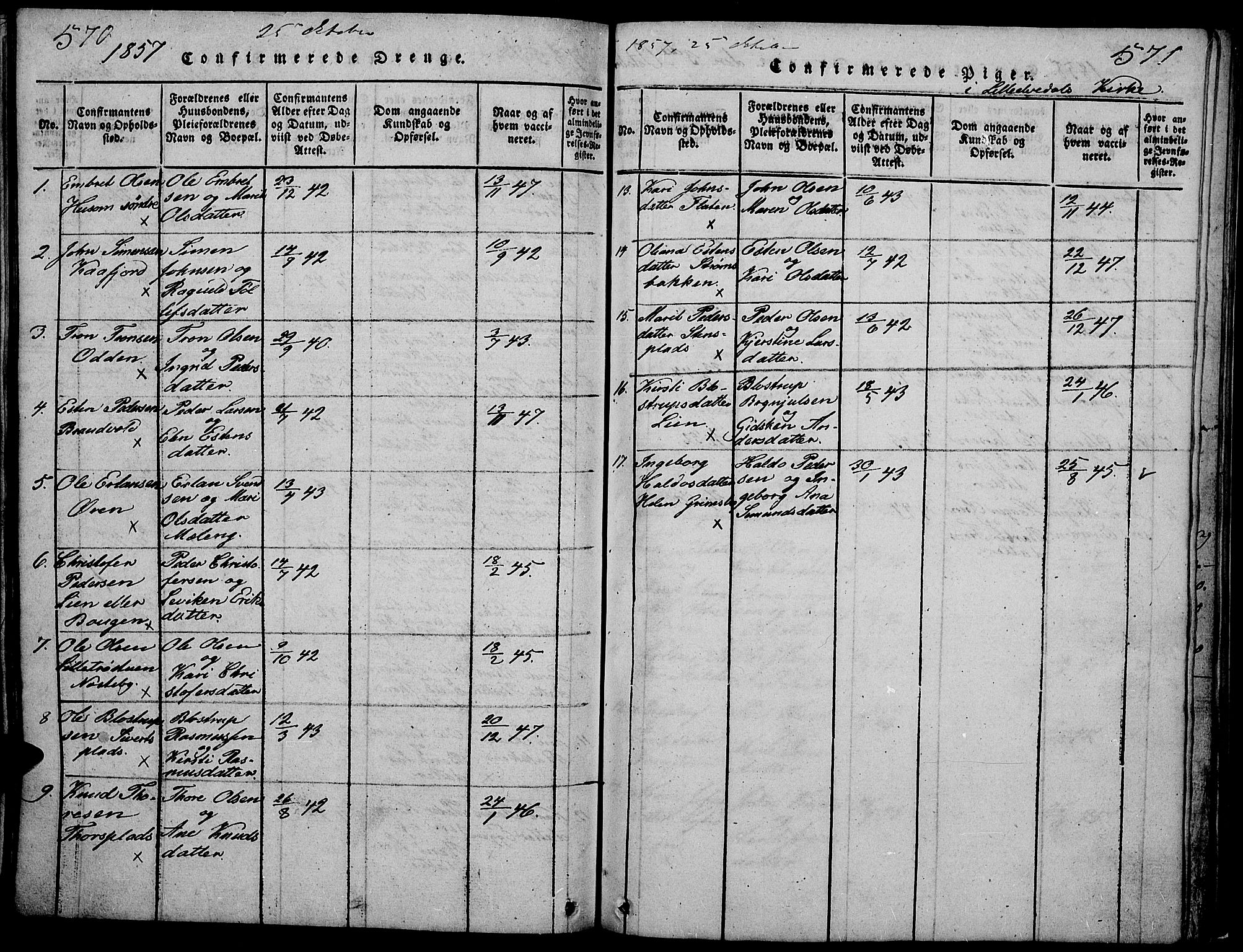 Tynset prestekontor, SAH/PREST-058/H/Ha/Hab/L0002: Parish register (copy) no. 2, 1814-1862, p. 570-571
