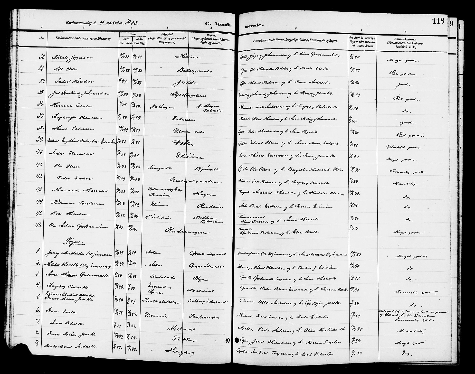 Jevnaker prestekontor, AV/SAH-PREST-116/H/Ha/Hab/L0003: Parish register (copy) no. 3, 1896-1909, p. 118