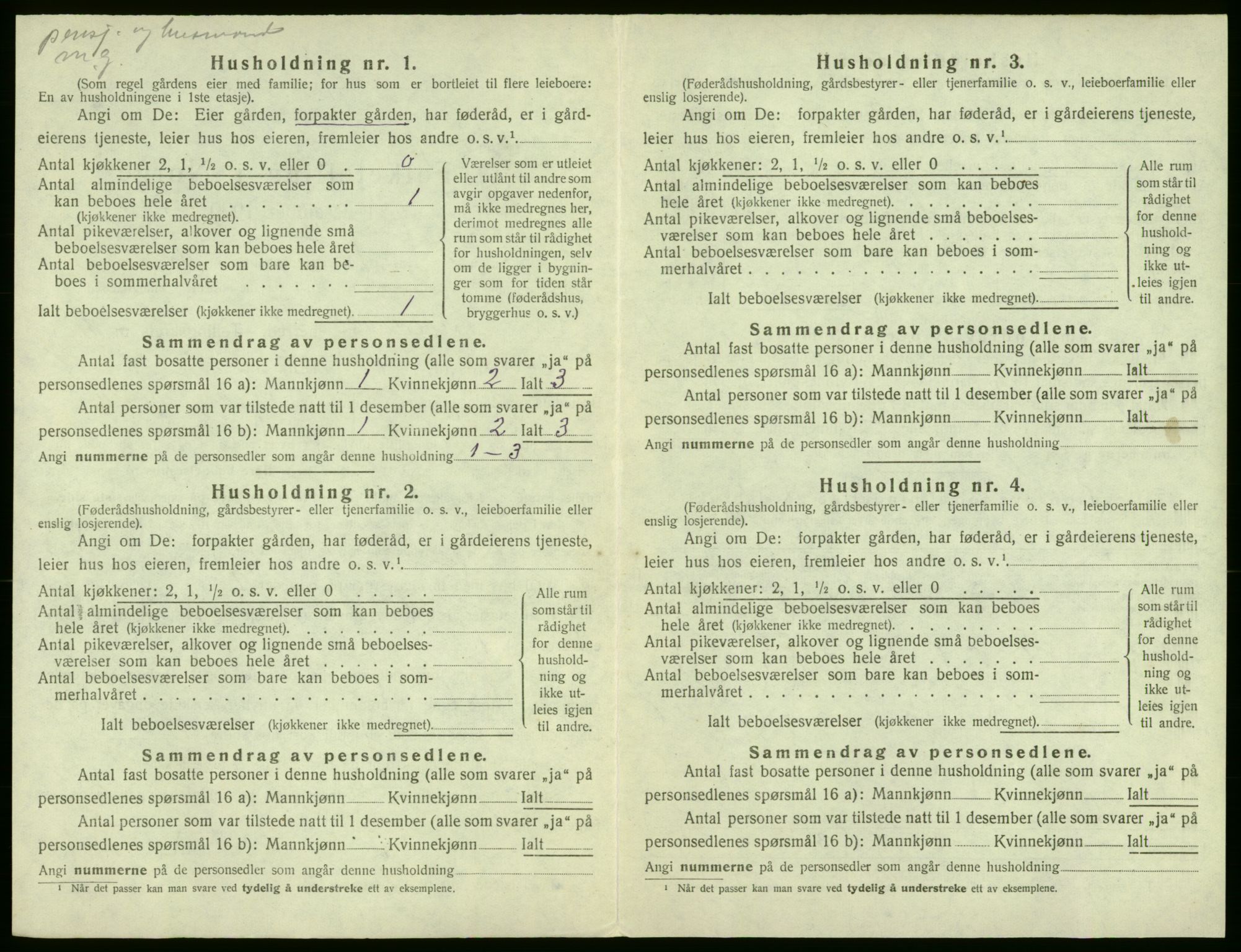 SAB, 1920 census for Røldal, 1920, p. 46