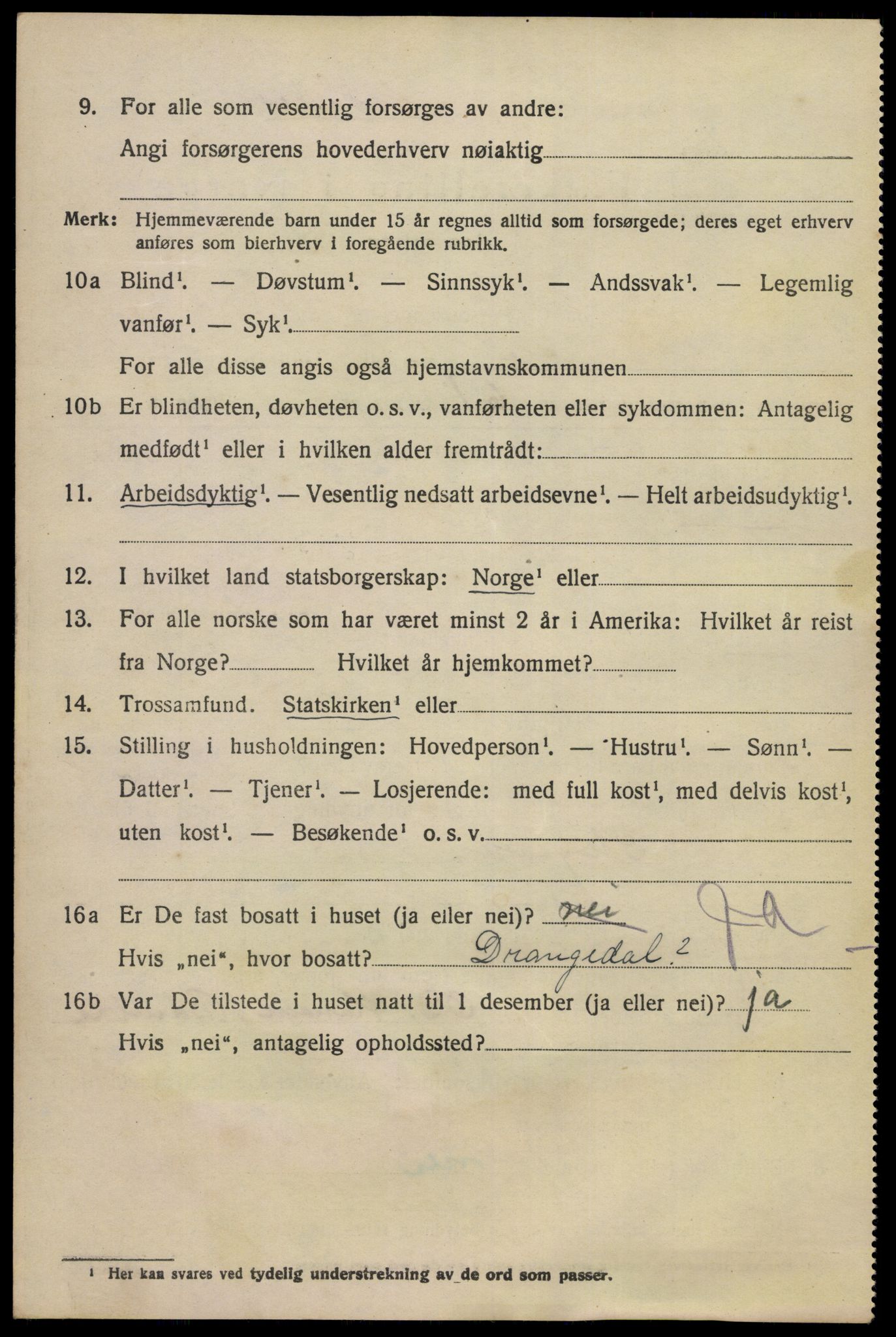 SAKO, 1920 census for Bamble, 1920, p. 4450