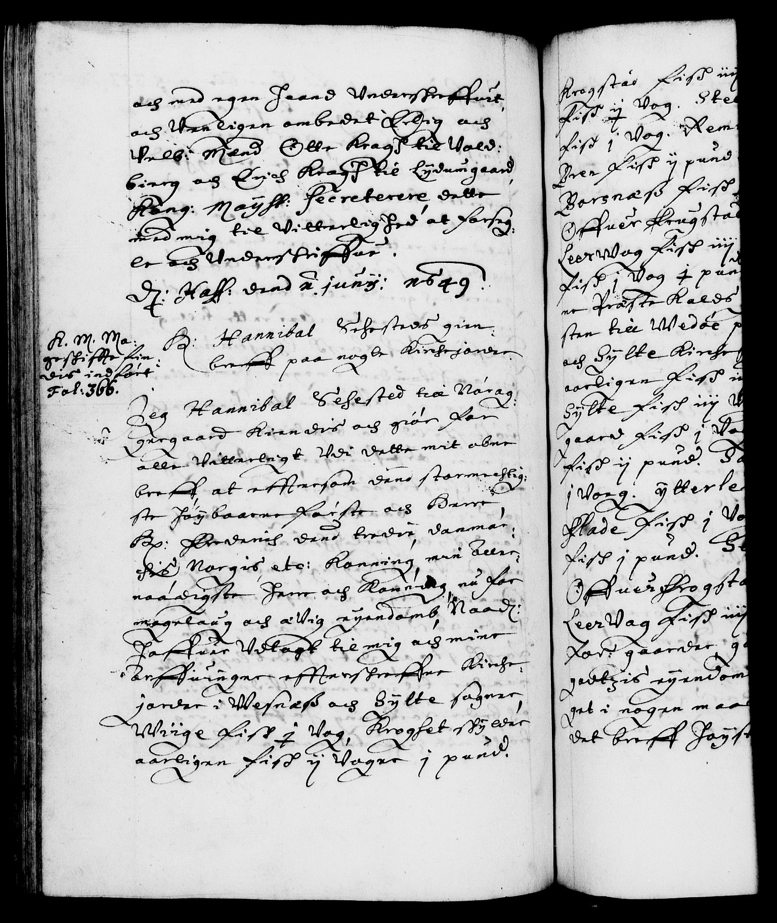 Danske Kanselli 1572-1799, AV/RA-EA-3023/F/Fc/Fca/Fcaa/L0007: Norske registre (mikrofilm), 1648-1650, p. 353b