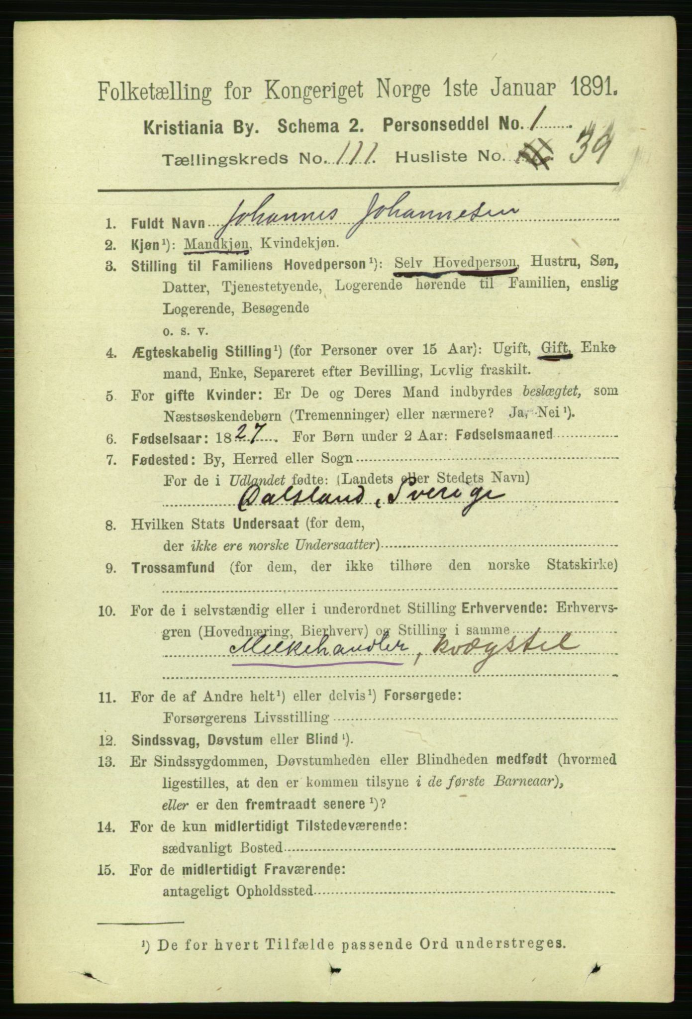 RA, 1891 census for 0301 Kristiania, 1891, p. 58935