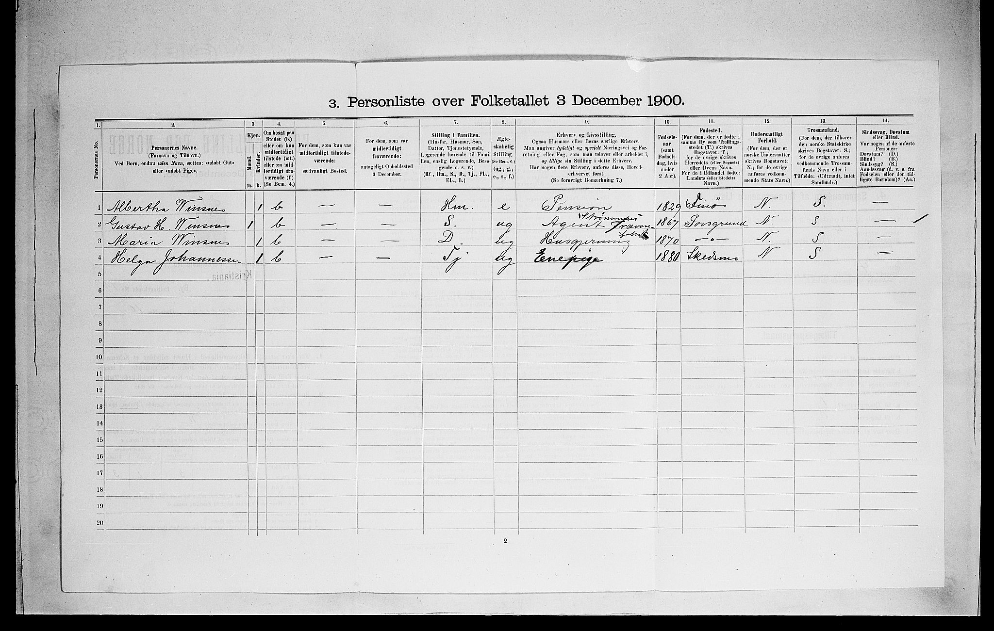 SAO, 1900 census for Kristiania, 1900, p. 24229