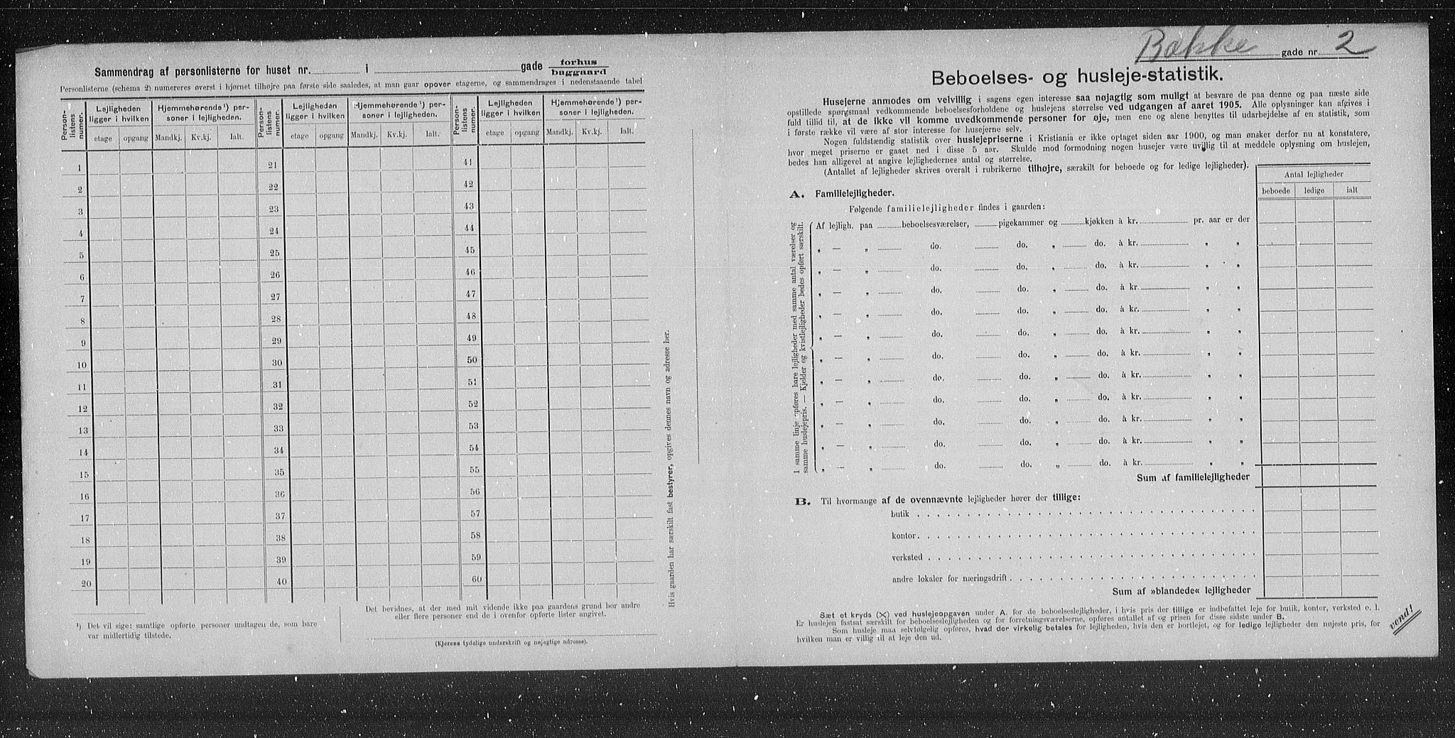 OBA, Municipal Census 1905 for Kristiania, 1905, p. 5724