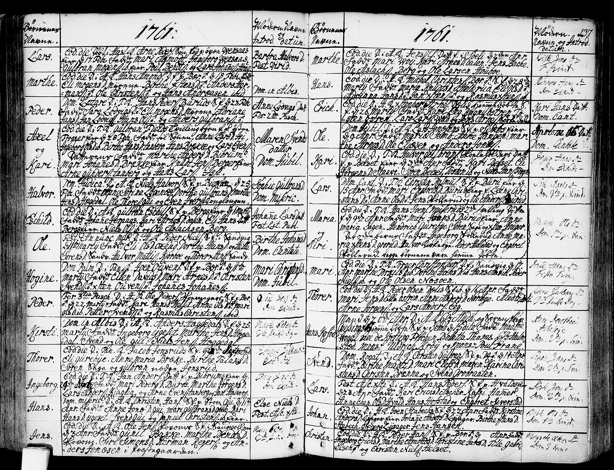 Asker prestekontor Kirkebøker, AV/SAO-A-10256a/F/Fa/L0002: Parish register (official) no. I 2, 1733-1766, p. 137