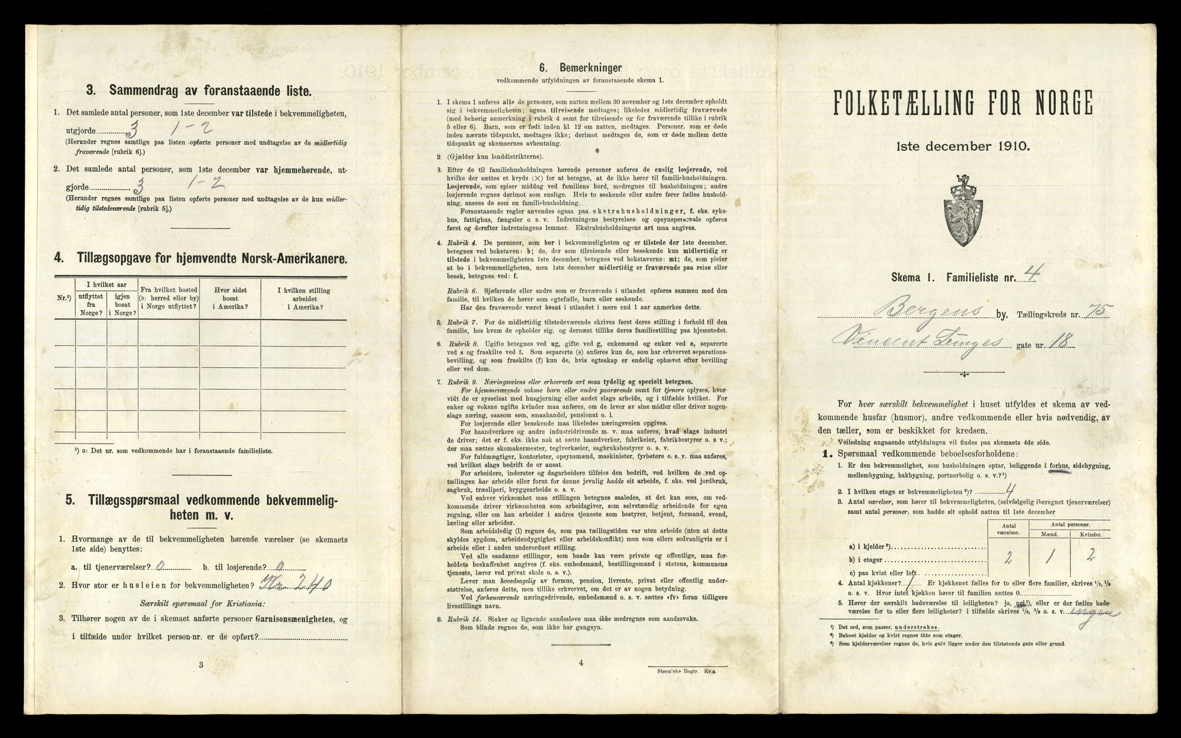 RA, 1910 census for Bergen, 1910, p. 25983