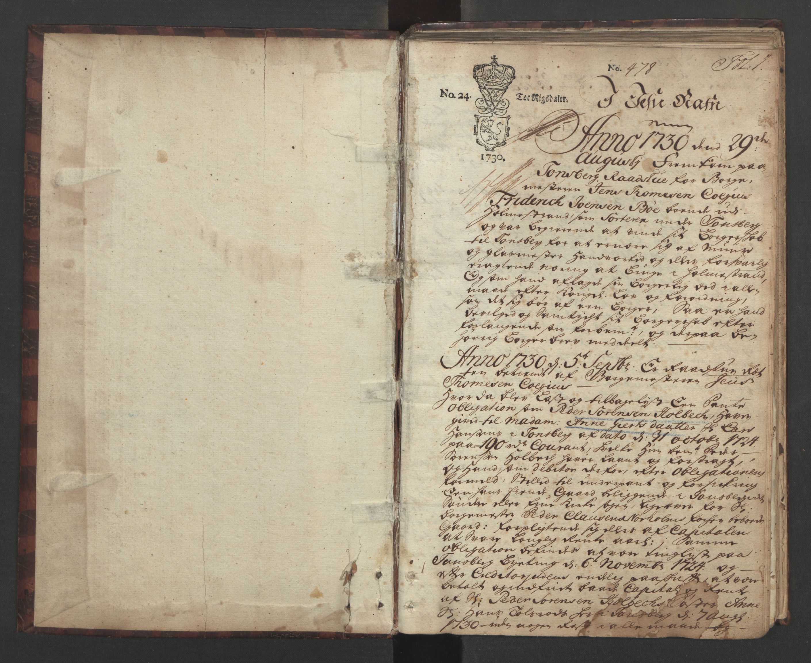 Tønsberg rådstuerett, SAKO/A-800/F/Fa/L0012: Rådstuprotokoll, 1730-1734, p. 0b-1a