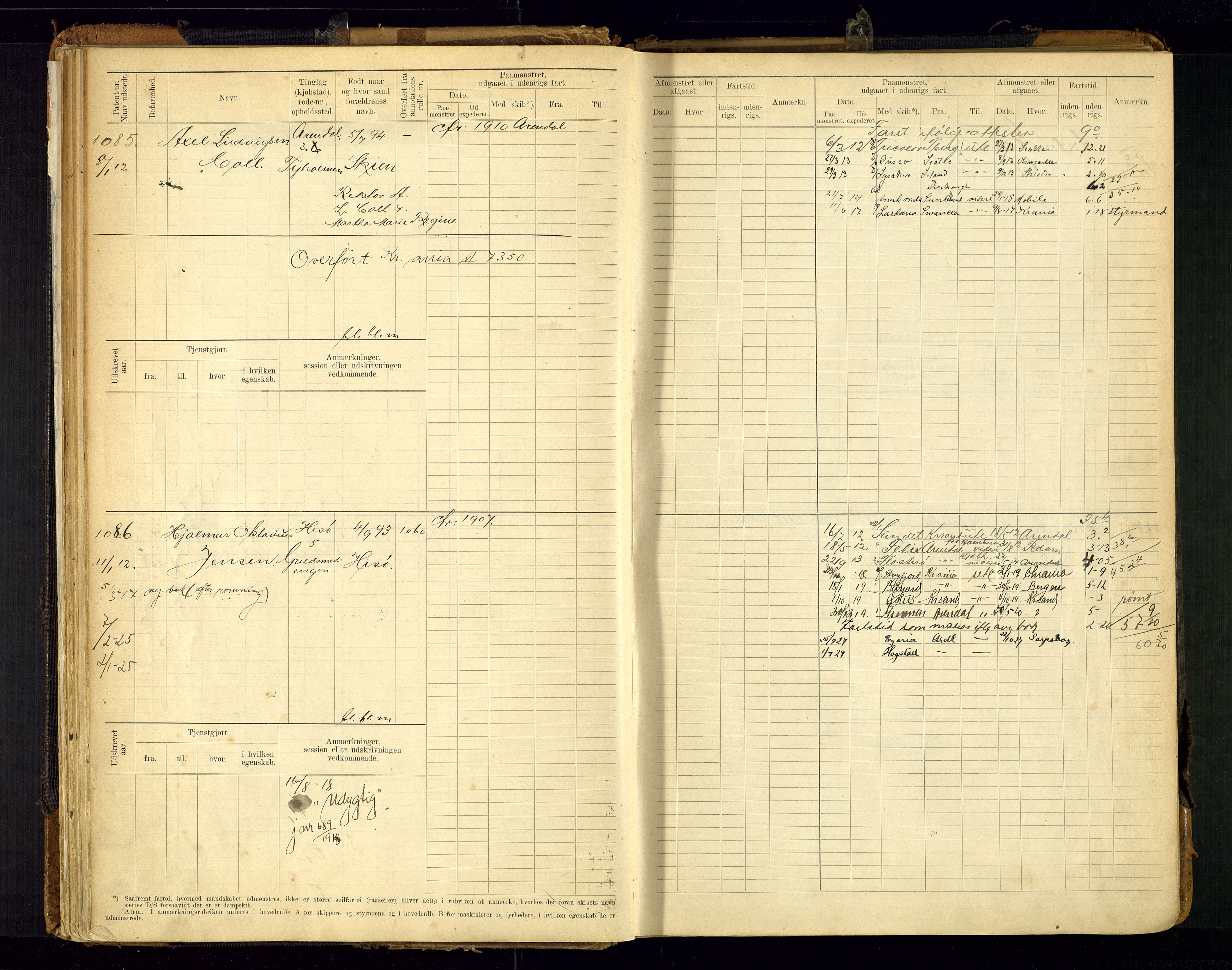 Arendal mønstringskrets, AV/SAK-2031-0012/F/Fb/L0021: Hovedrulle A nr 969-1465, S-19, 1910-1914, p. 63