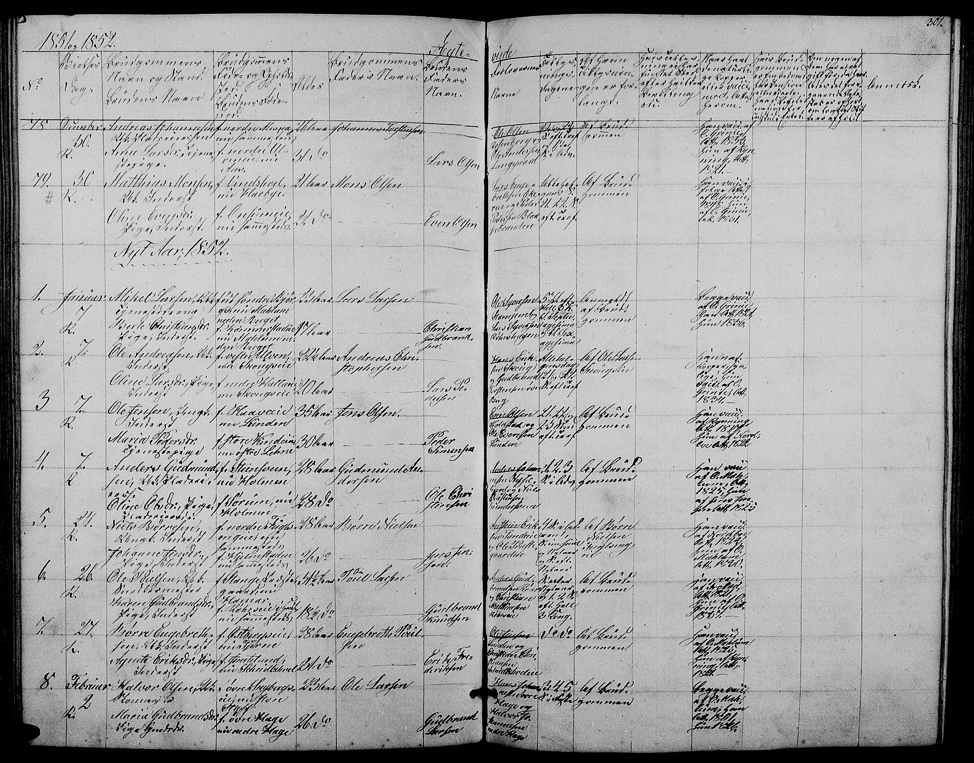 Ringsaker prestekontor, AV/SAH-PREST-014/L/La/L0006: Parish register (copy) no. 6, 1851-1860, p. 301