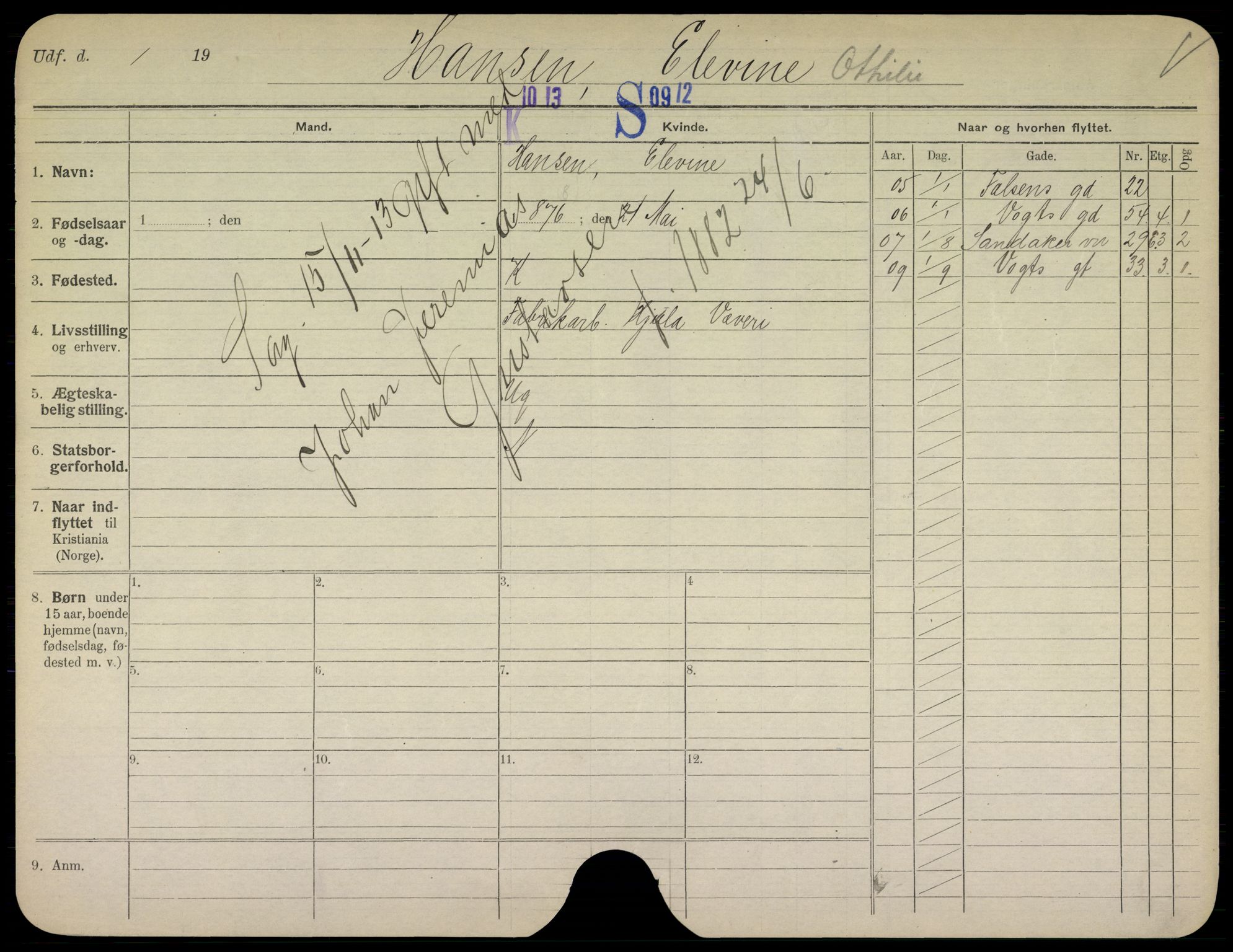 Oslo folkeregister, Registerkort, SAO/A-11715/K/Kb/L0017: H - L, 1913