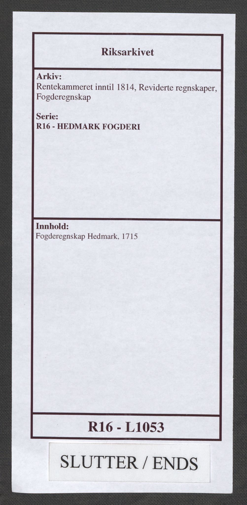 Rentekammeret inntil 1814, Reviderte regnskaper, Fogderegnskap, AV/RA-EA-4092/R16/L1053: Fogderegnskap Hedmark, 1715, p. 381