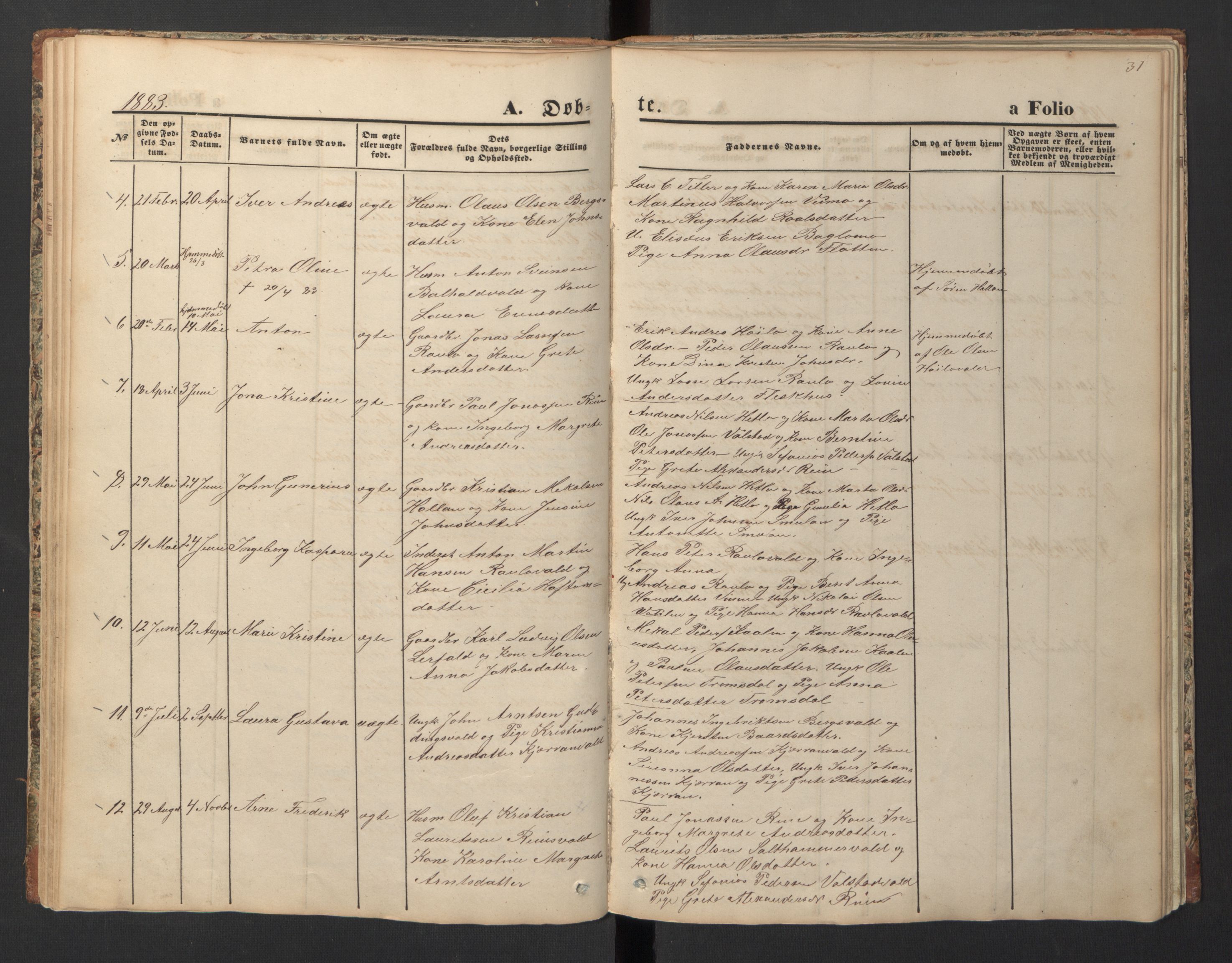 Ministerialprotokoller, klokkerbøker og fødselsregistre - Nord-Trøndelag, SAT/A-1458/726/L0271: Parish register (copy) no. 726C02, 1869-1897, p. 31