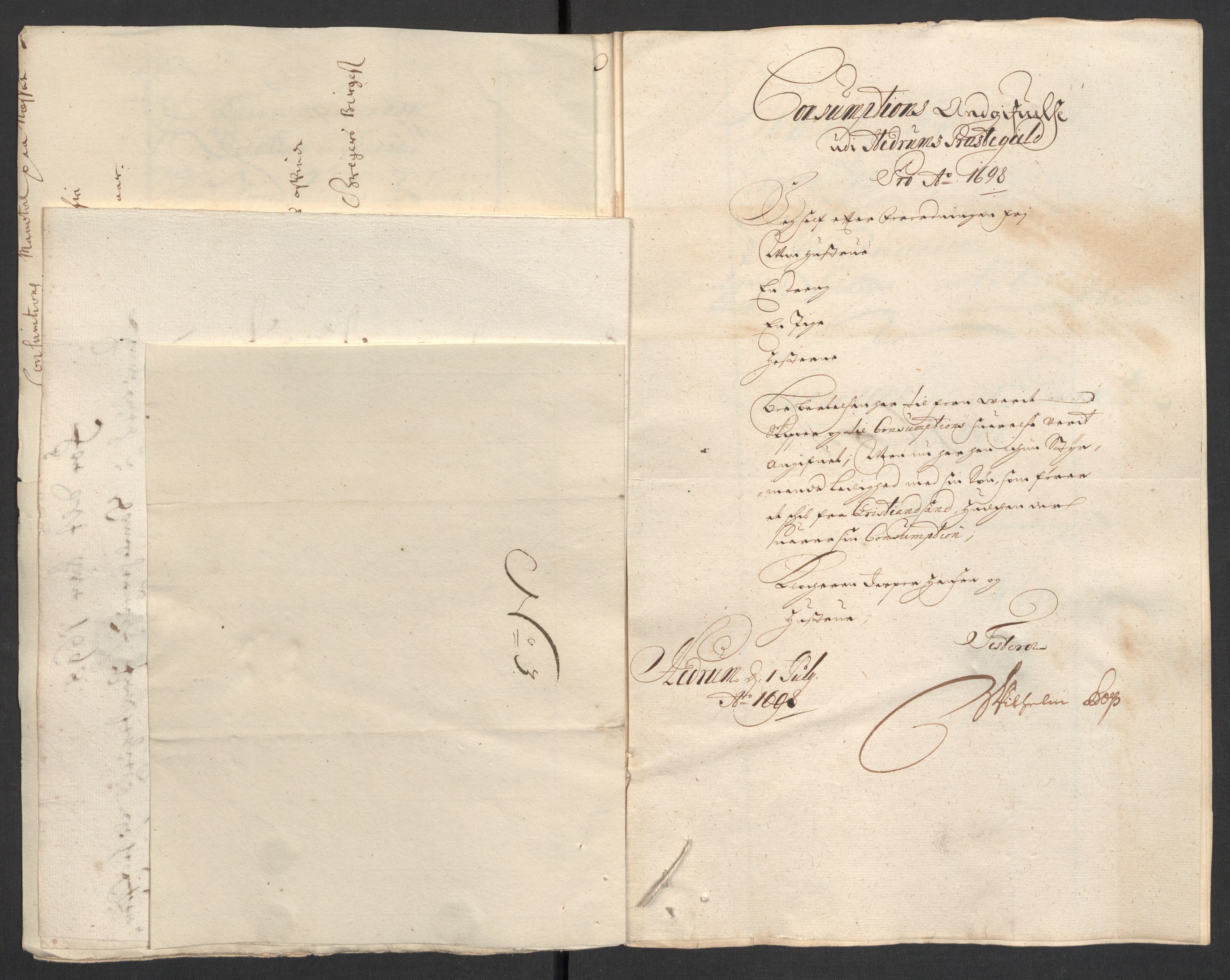 Rentekammeret inntil 1814, Reviderte regnskaper, Fogderegnskap, AV/RA-EA-4092/R33/L1976: Fogderegnskap Larvik grevskap, 1698-1701, p. 34