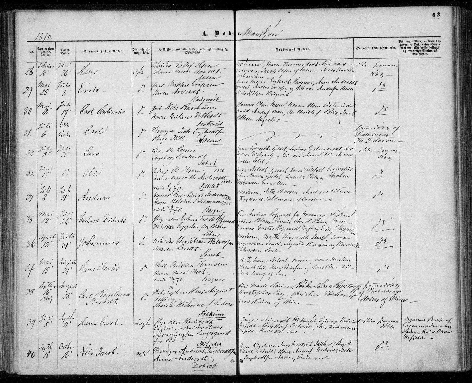 Gjerpen kirkebøker, AV/SAKO-A-265/F/Fa/L0008a: Parish register (official) no. I 8A, 1857-1871, p. 63