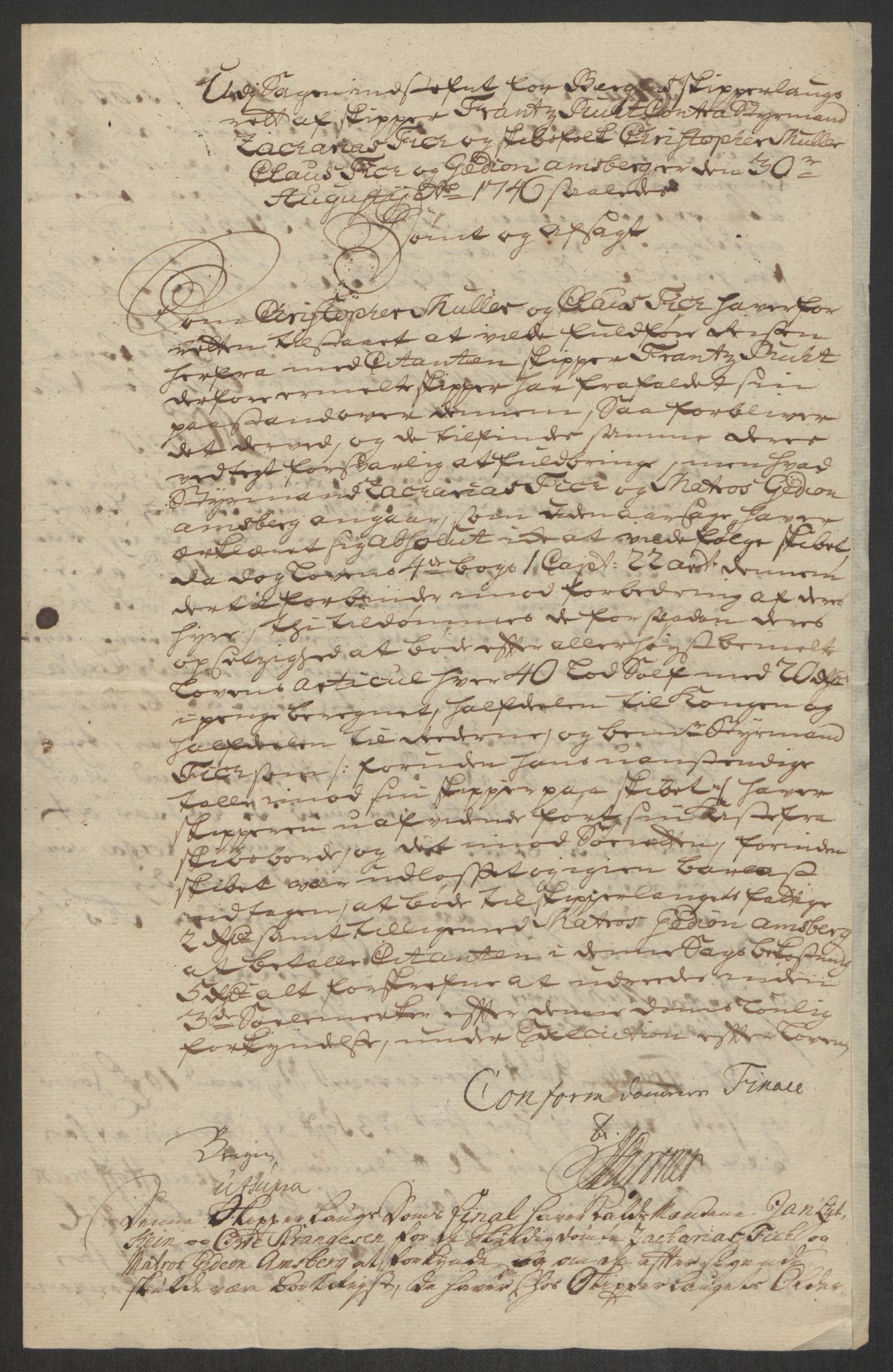 Rentekammeret inntil 1814, Reviderte regnskaper, Byregnskaper, RA/EA-4066/R/Rs/L0541: [S22] Sikt og sakefall, 1743-1746, p. 360