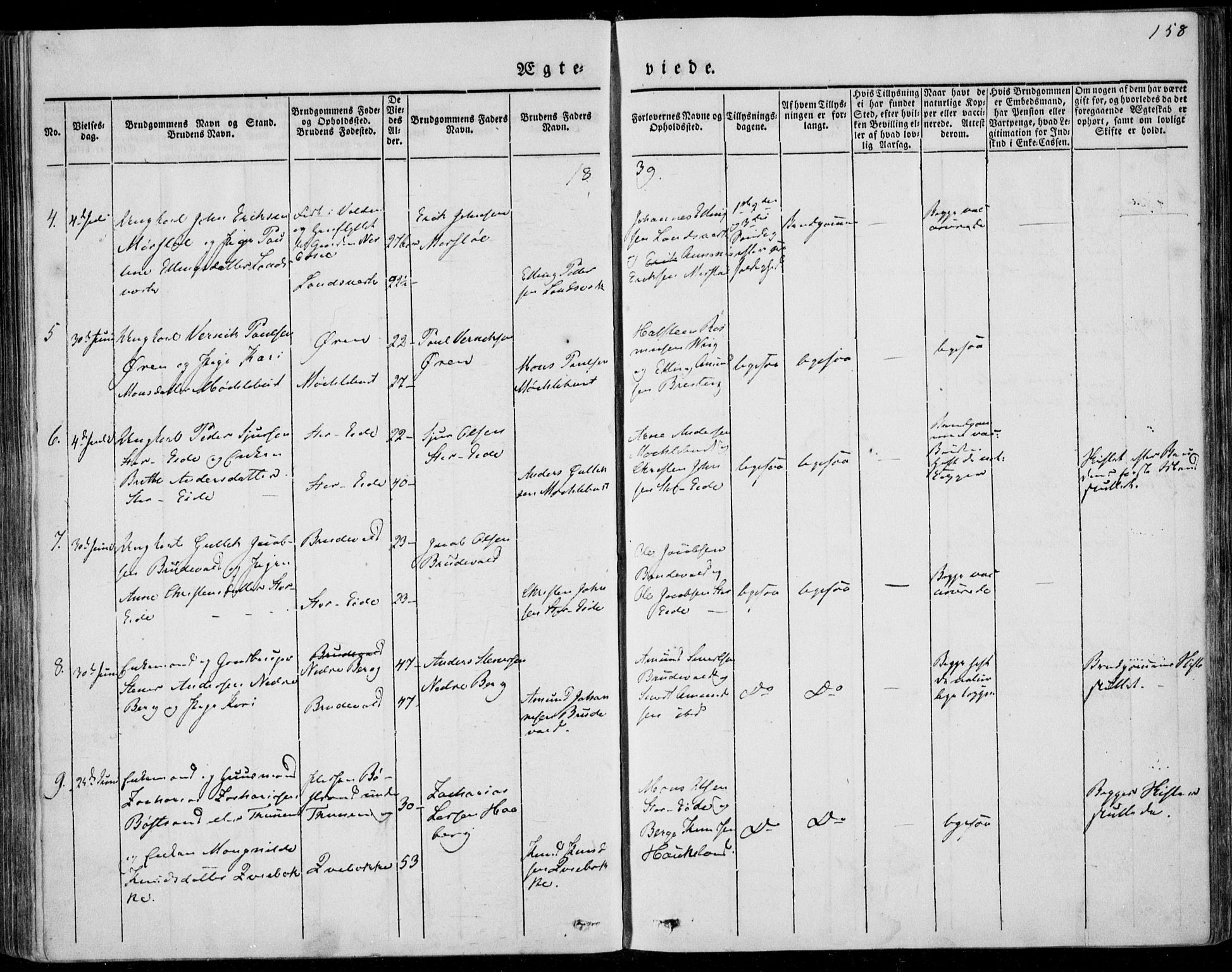 Ministerialprotokoller, klokkerbøker og fødselsregistre - Møre og Romsdal, AV/SAT-A-1454/501/L0005: Parish register (official) no. 501A05, 1831-1844, p. 158