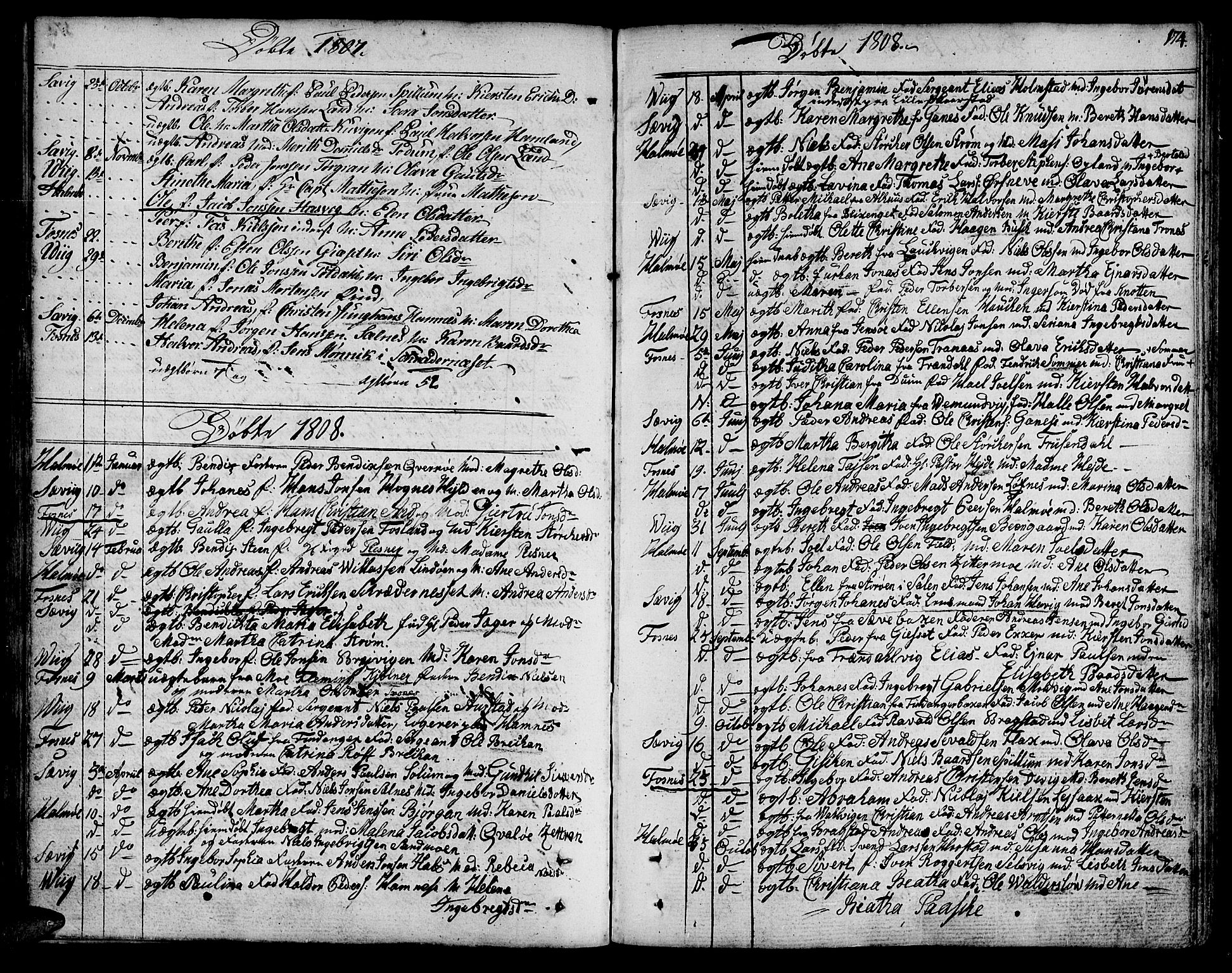 Ministerialprotokoller, klokkerbøker og fødselsregistre - Nord-Trøndelag, SAT/A-1458/773/L0608: Parish register (official) no. 773A02, 1784-1816, p. 174