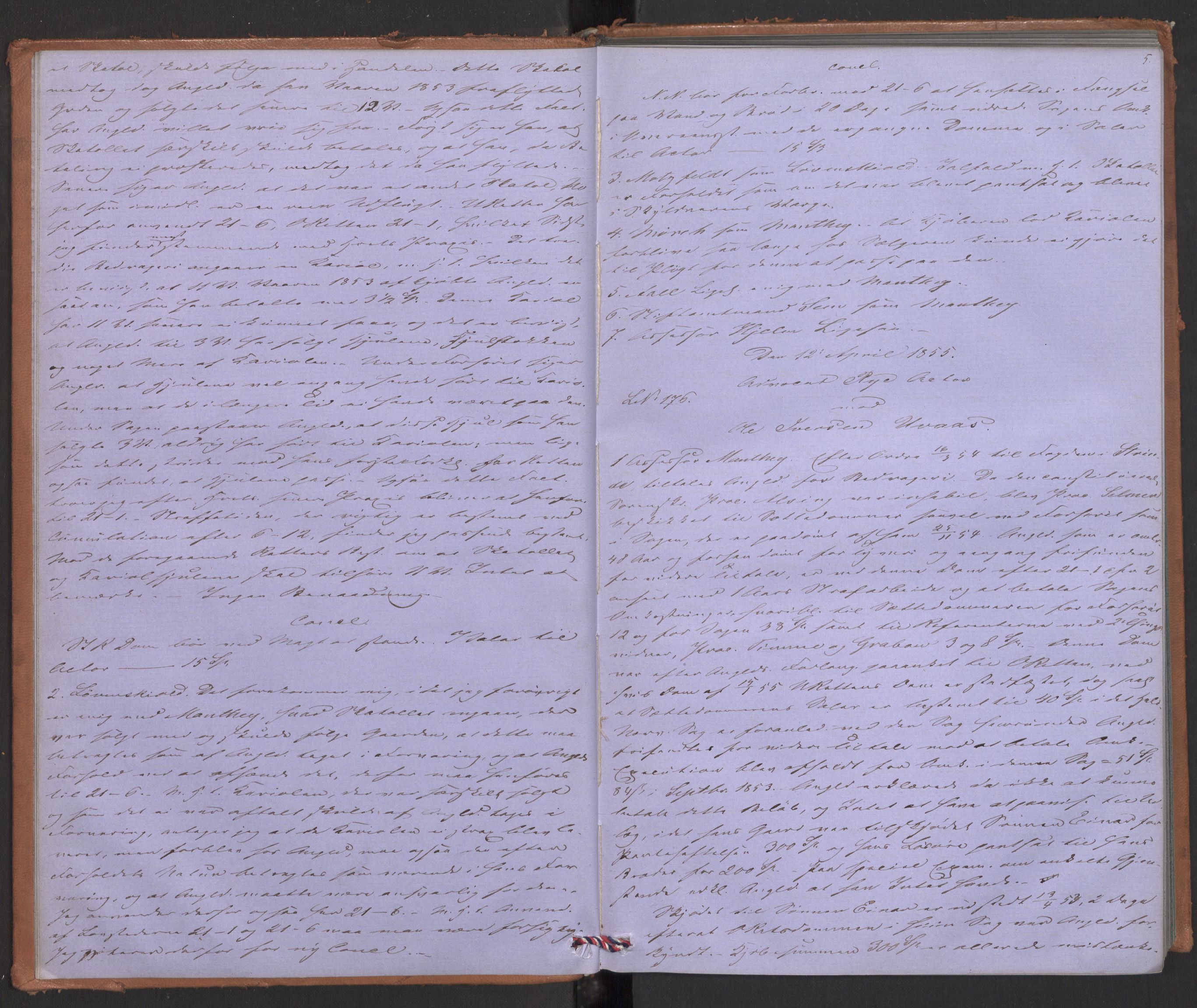 Høyesterett, AV/RA-S-1002/E/Eb/Eba/L0046/0003: Voteringsprotokoller / Voteringsprotokoll, 1855, p. 4b-5a