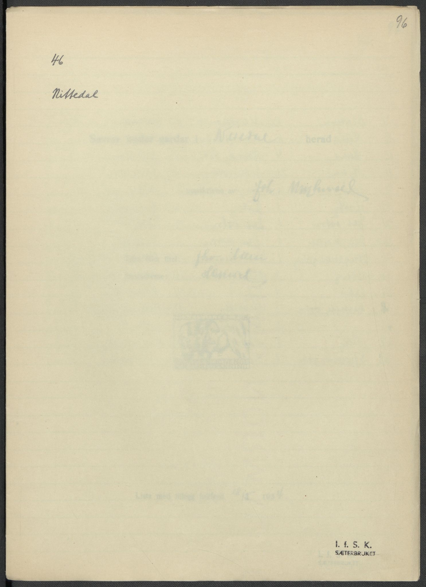 Instituttet for sammenlignende kulturforskning, AV/RA-PA-0424/F/Fc/L0002/0002: Eske B2: / Akershus (perm II), 1932-1936, p. 96