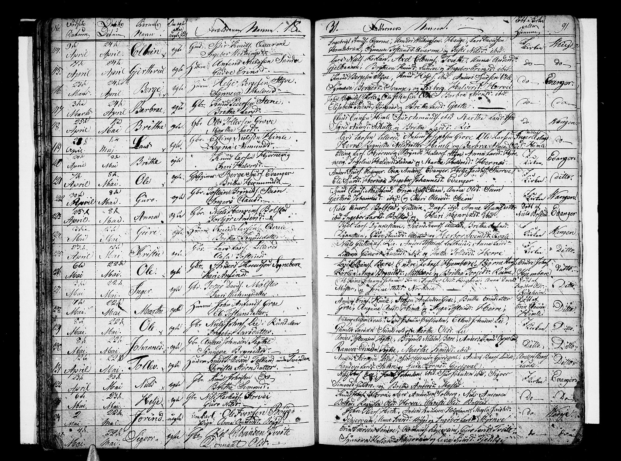 Voss sokneprestembete, SAB/A-79001/H/Haa: Parish register (official) no. A 12, 1823-1837, p. 91