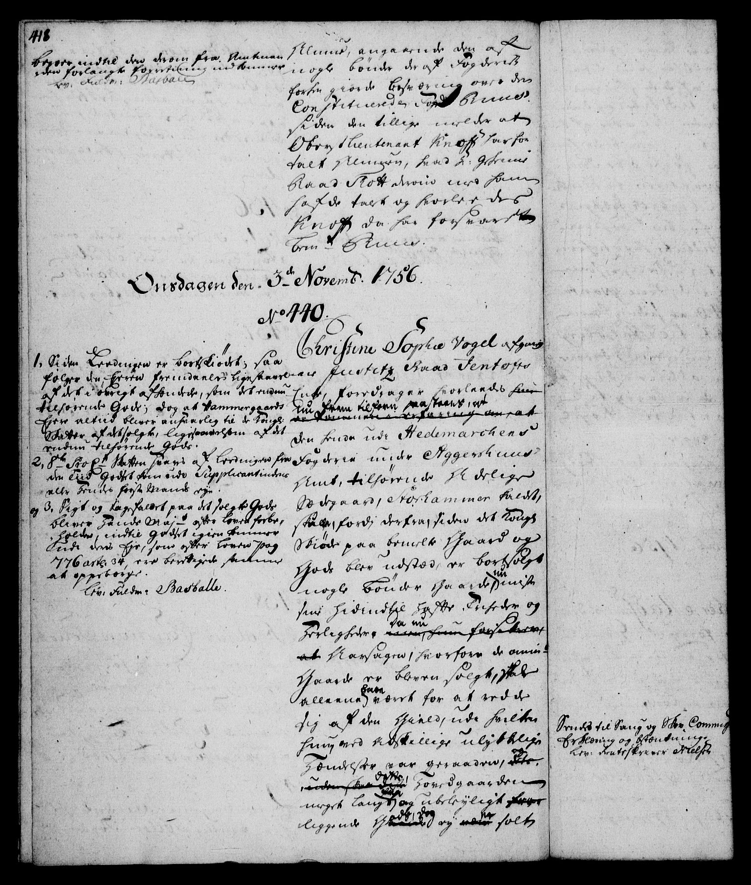 Rentekammeret, Kammerkanselliet, RA/EA-3111/G/Gh/Gha/L0033: Norsk ekstraktmemorialprotokoll (merket RK 53.78), 1755-1756, p. 418