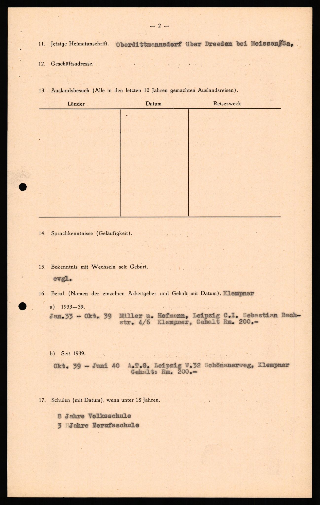 Forsvaret, Forsvarets overkommando II, AV/RA-RAFA-3915/D/Db/L0036: CI Questionaires. Tyske okkupasjonsstyrker i Norge. Tyskere., 1945-1946, p. 345