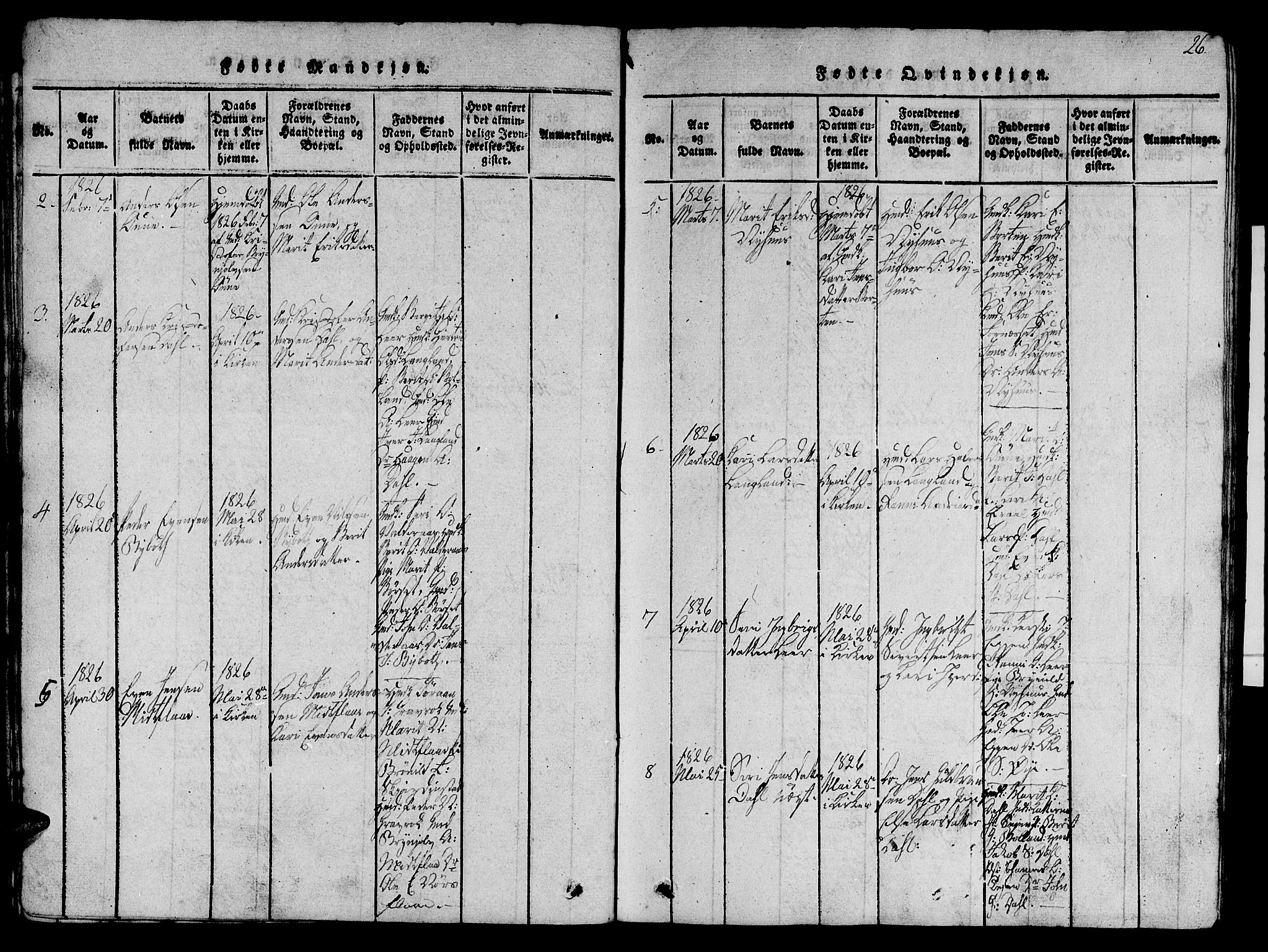 Ministerialprotokoller, klokkerbøker og fødselsregistre - Sør-Trøndelag, SAT/A-1456/693/L1121: Parish register (copy) no. 693C02, 1816-1869, p. 26