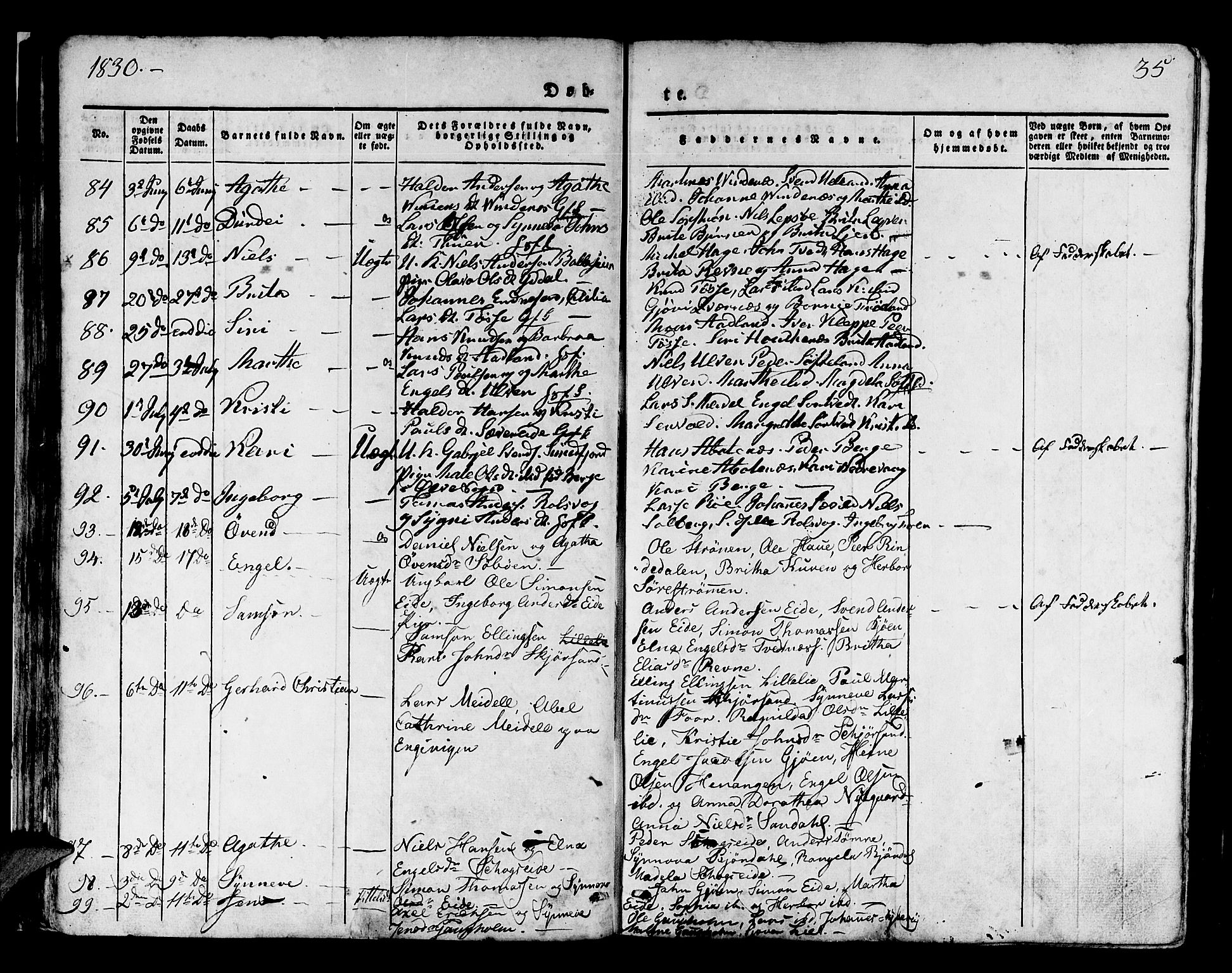 Os sokneprestembete, SAB/A-99929: Parish register (official) no. A 14, 1826-1839, p. 35