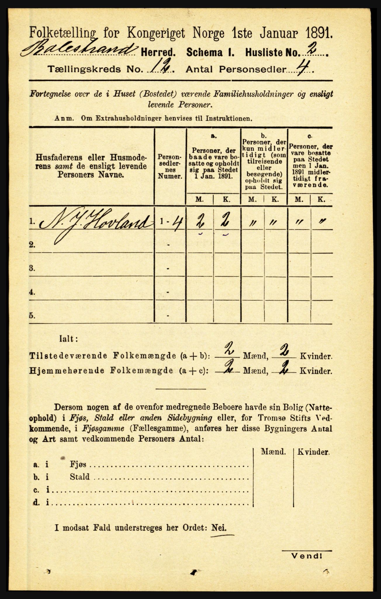 RA, 1891 census for 1418 Balestrand, 1891, p. 2774