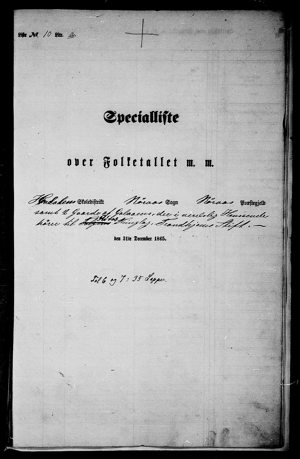 RA, 1865 census for Røros, 1865, p. 161