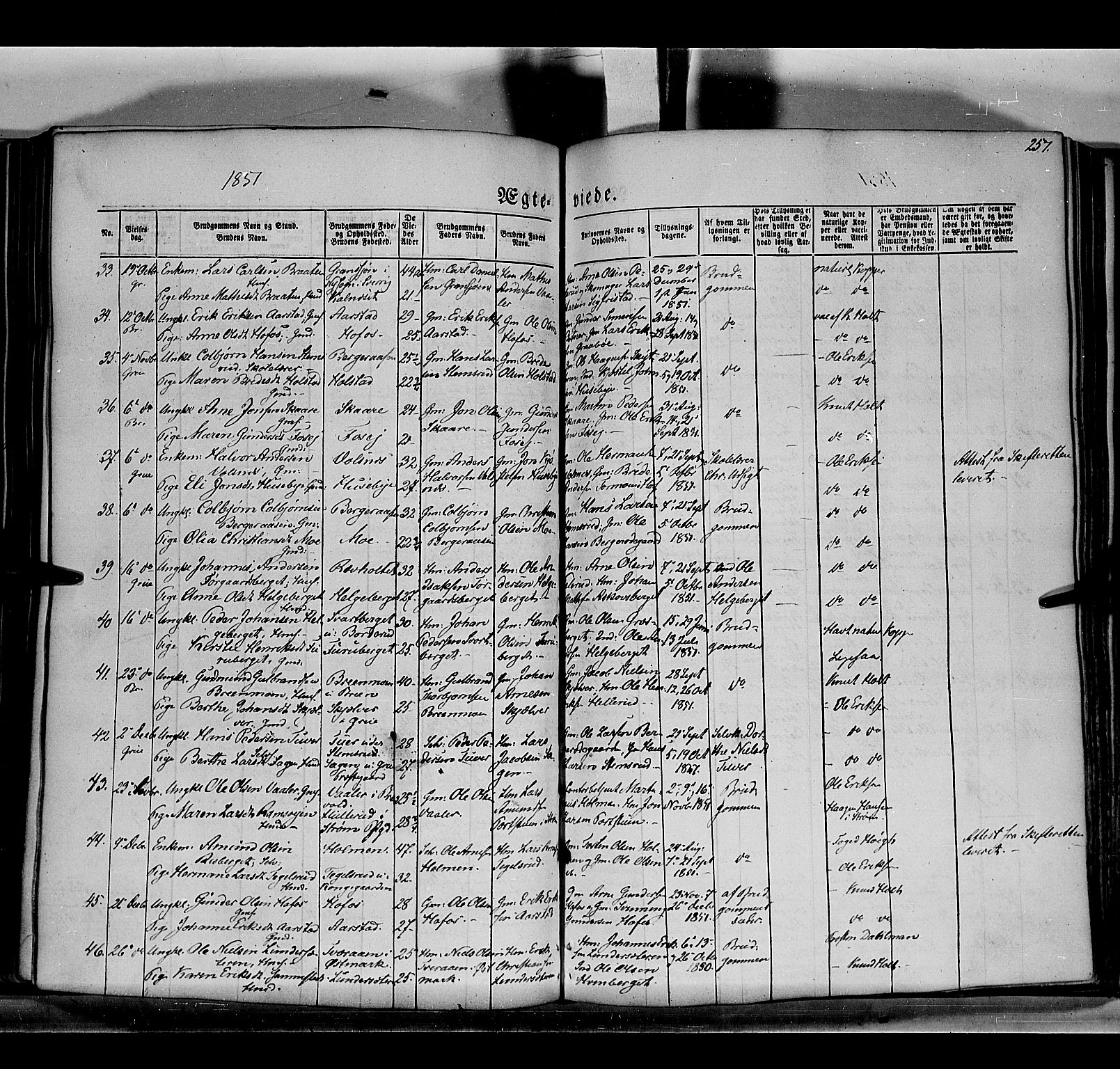 Grue prestekontor, AV/SAH-PREST-036/H/Ha/Haa/L0008: Parish register (official) no. 8, 1847-1858, p. 257