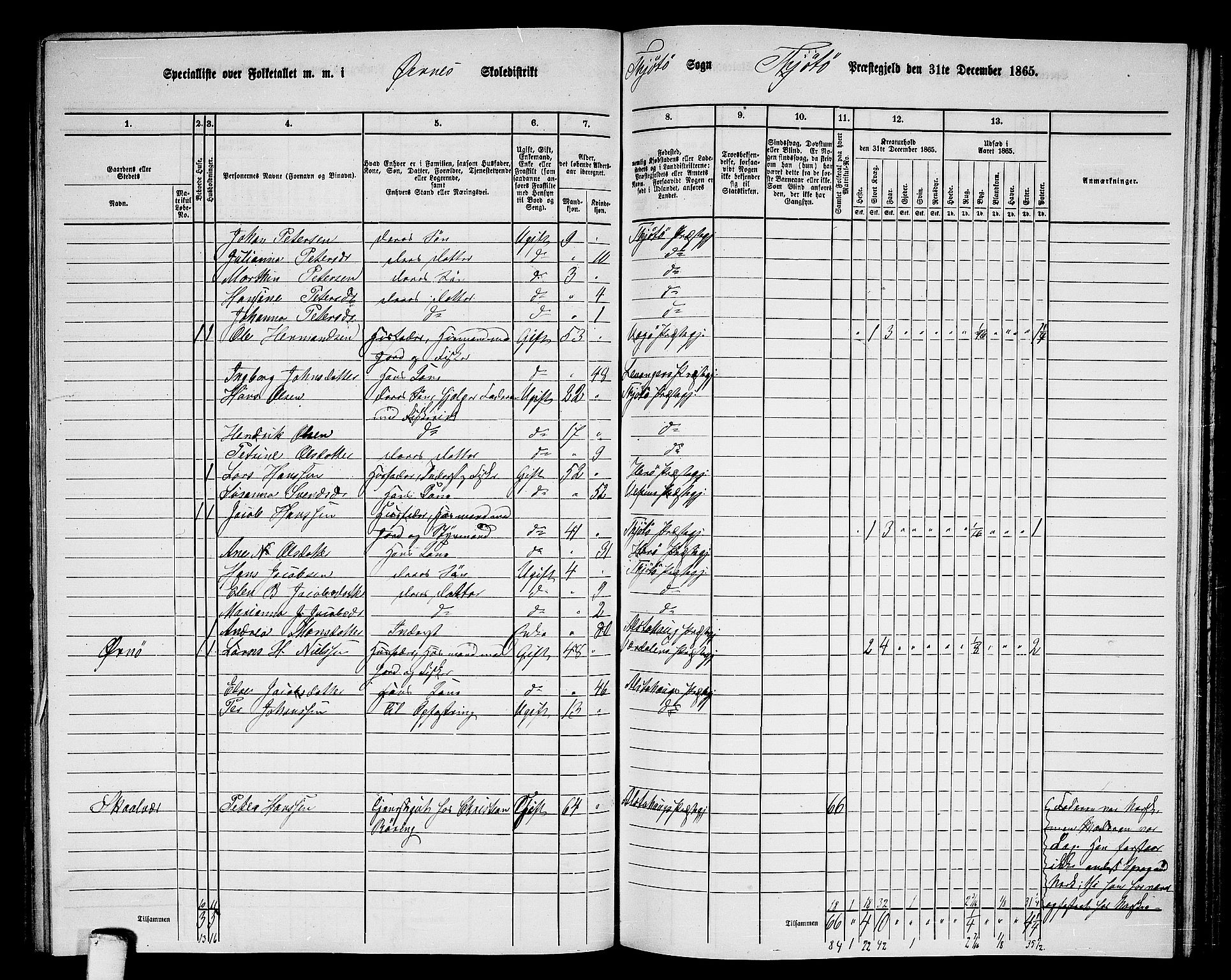 RA, 1865 census for Tjøtta, 1865, p. 88