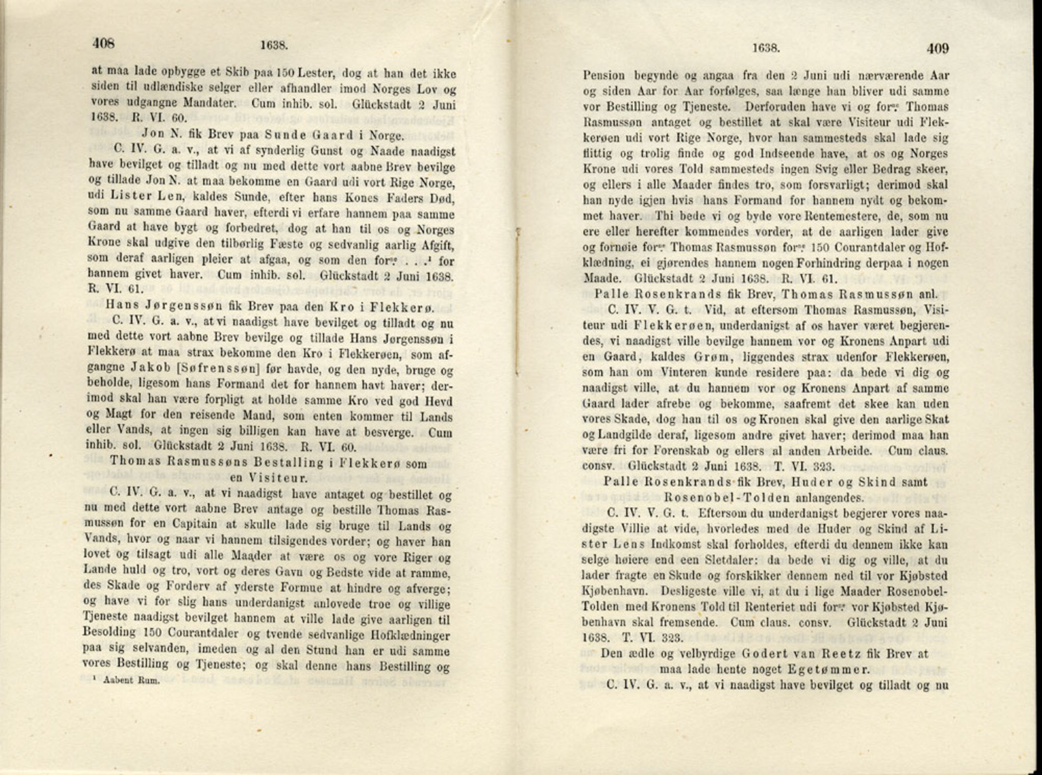 Publikasjoner utgitt av Det Norske Historiske Kildeskriftfond, PUBL/-/-/-: Norske Rigs-Registranter, bind 7, 1635-1640, p. 408-409