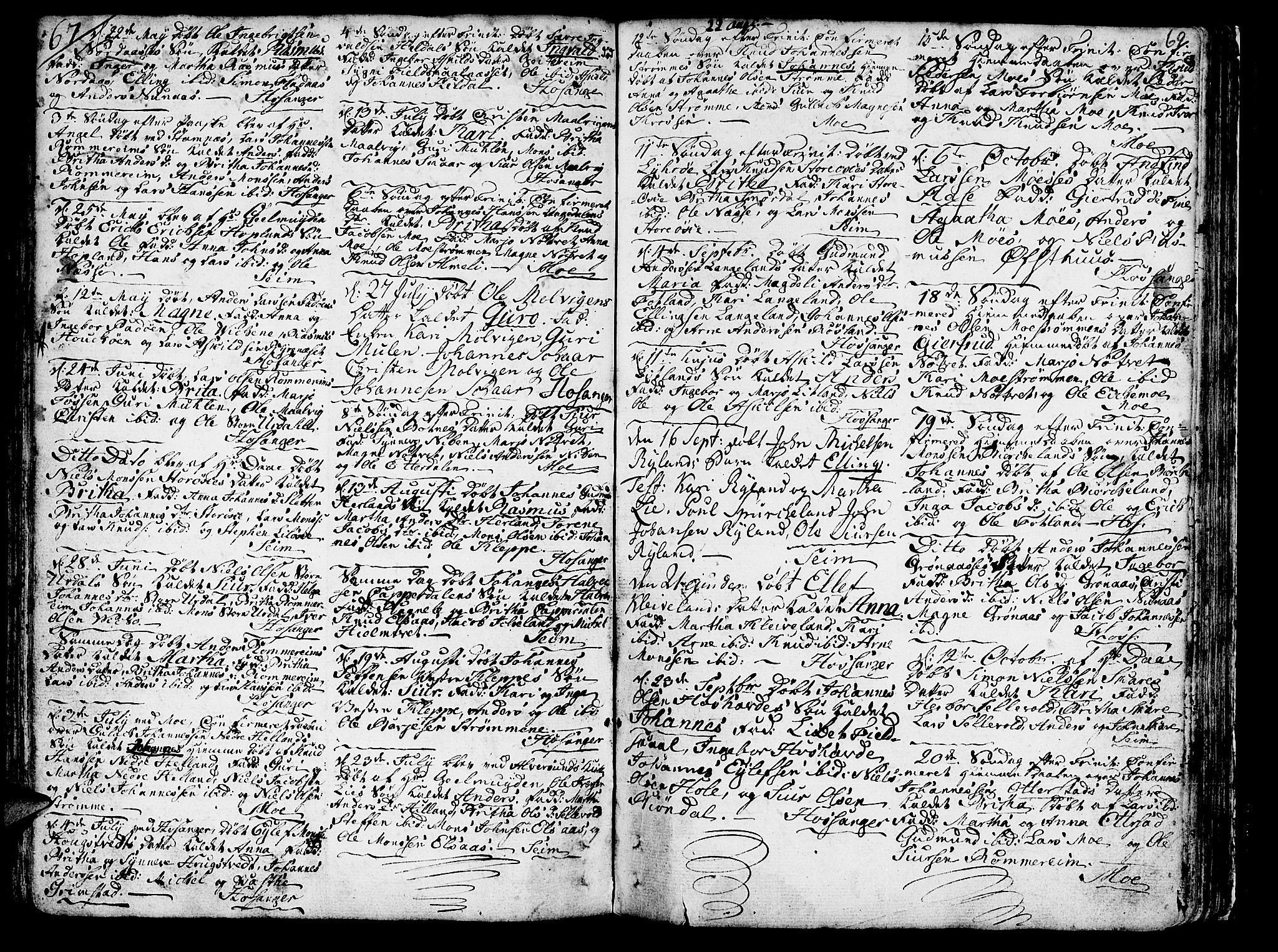 Hosanger sokneprestembete, AV/SAB-A-75801/H/Haa: Parish register (official) no. A 2 /1, 1766-1793, p. 69