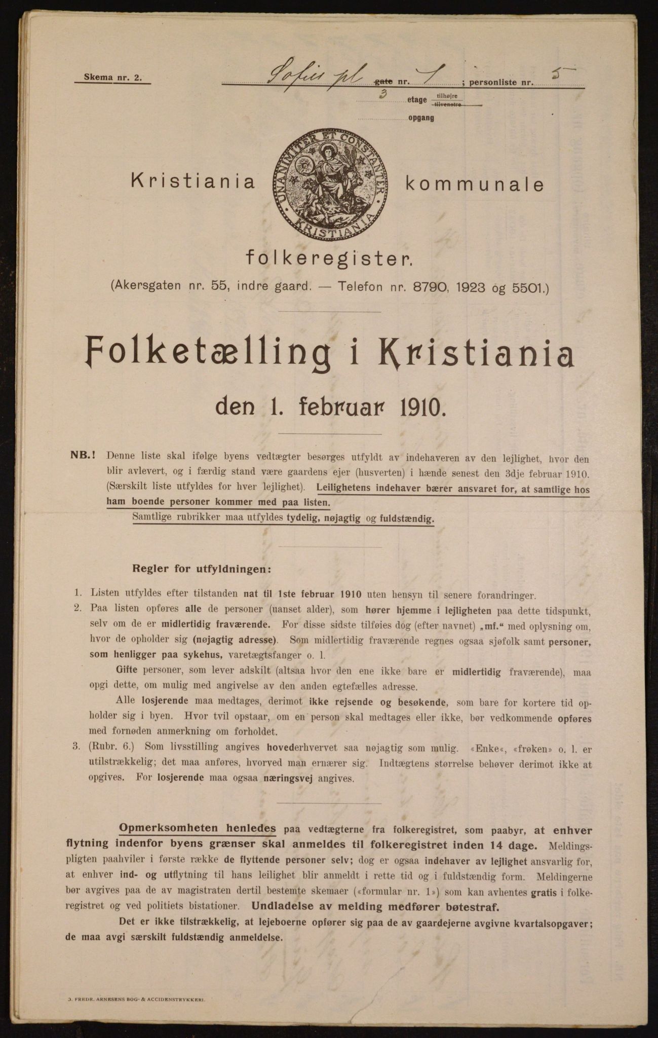 OBA, Municipal Census 1910 for Kristiania, 1910, p. 94677