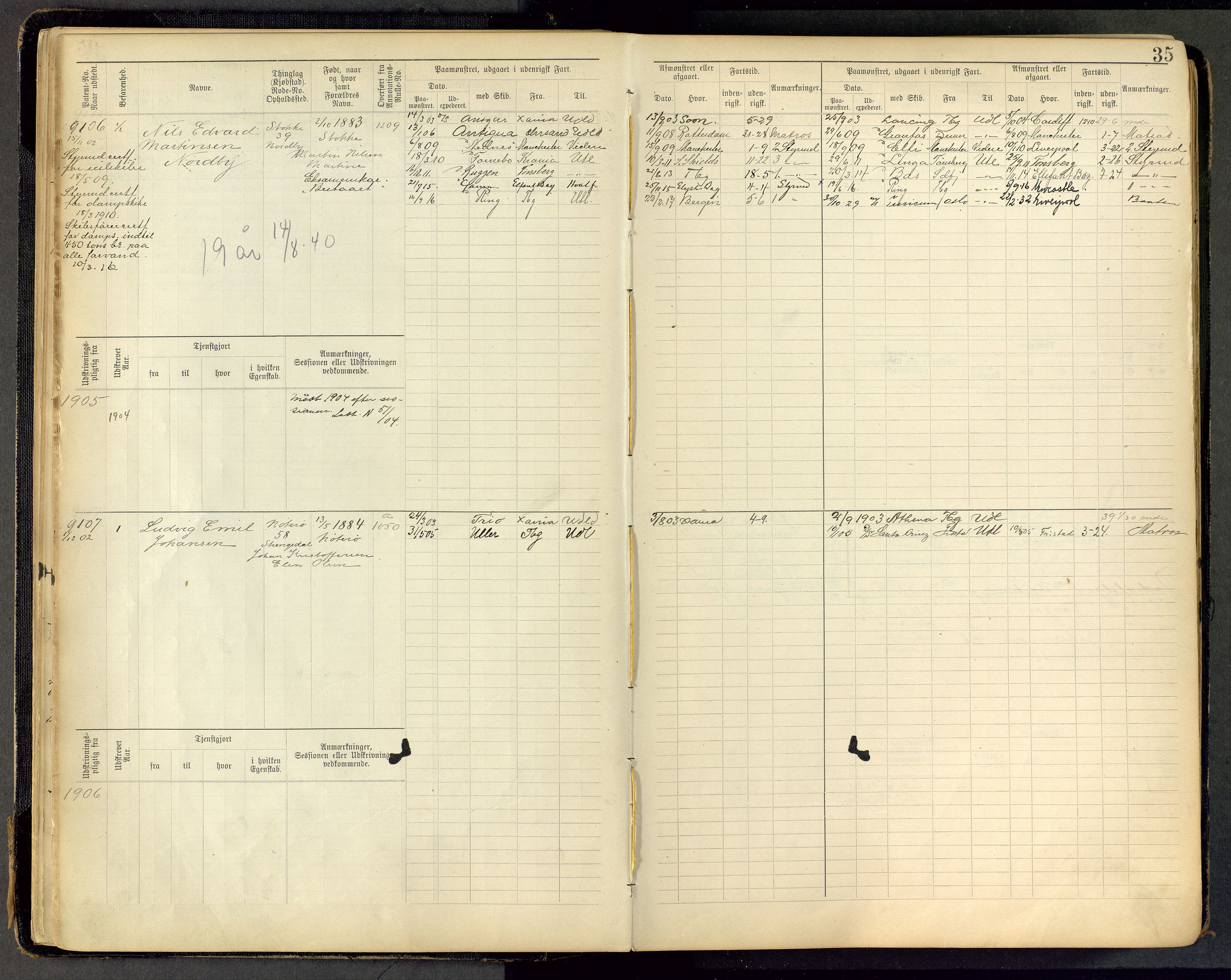 Tønsberg innrulleringskontor, AV/SAKO-A-786/F/Fc/Fca/L0011: Hovedrulle Patent nr. 9038-9992, 1900-1912, p. 35