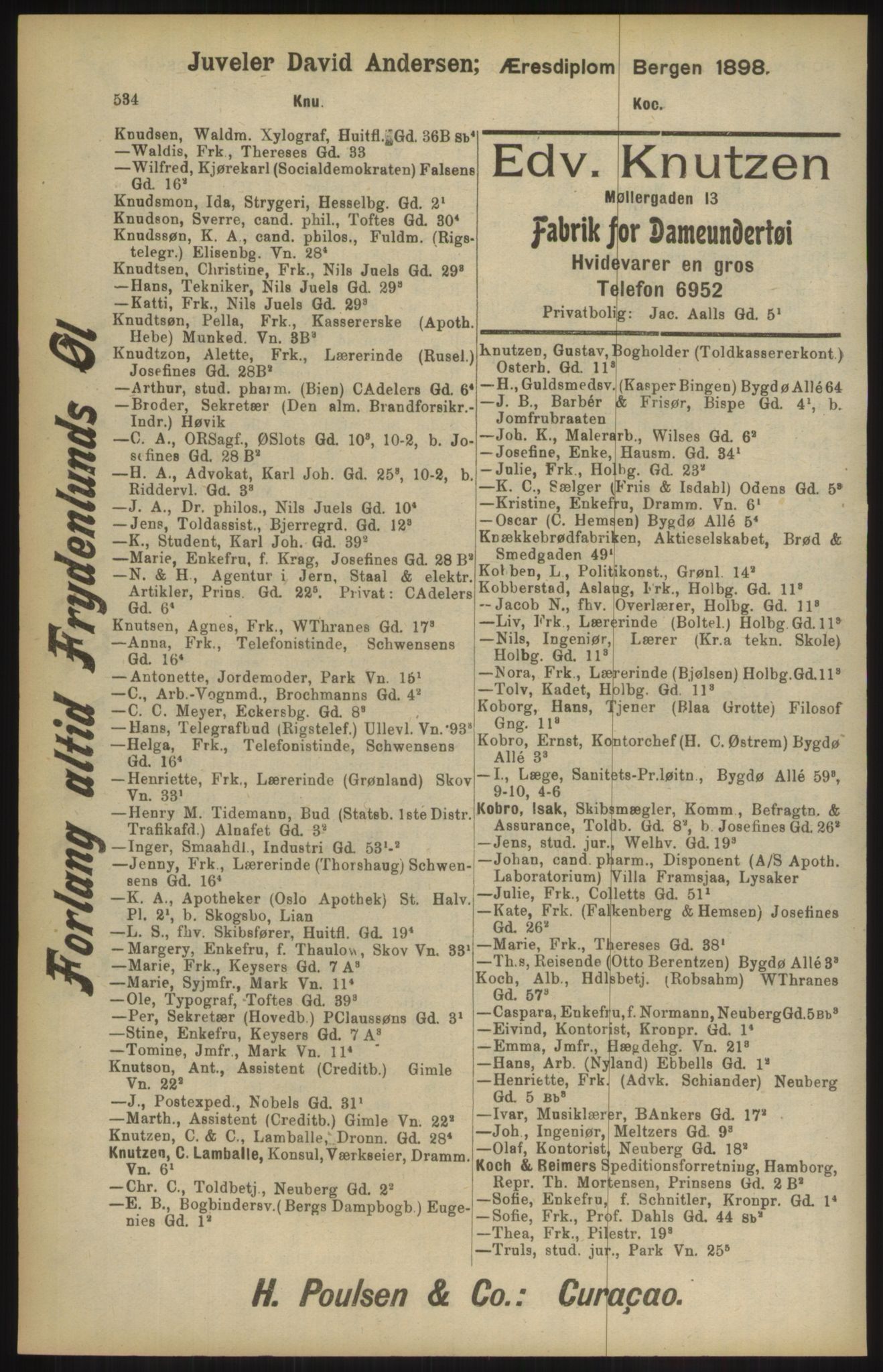 Kristiania/Oslo adressebok, PUBL/-, 1904, p. 536