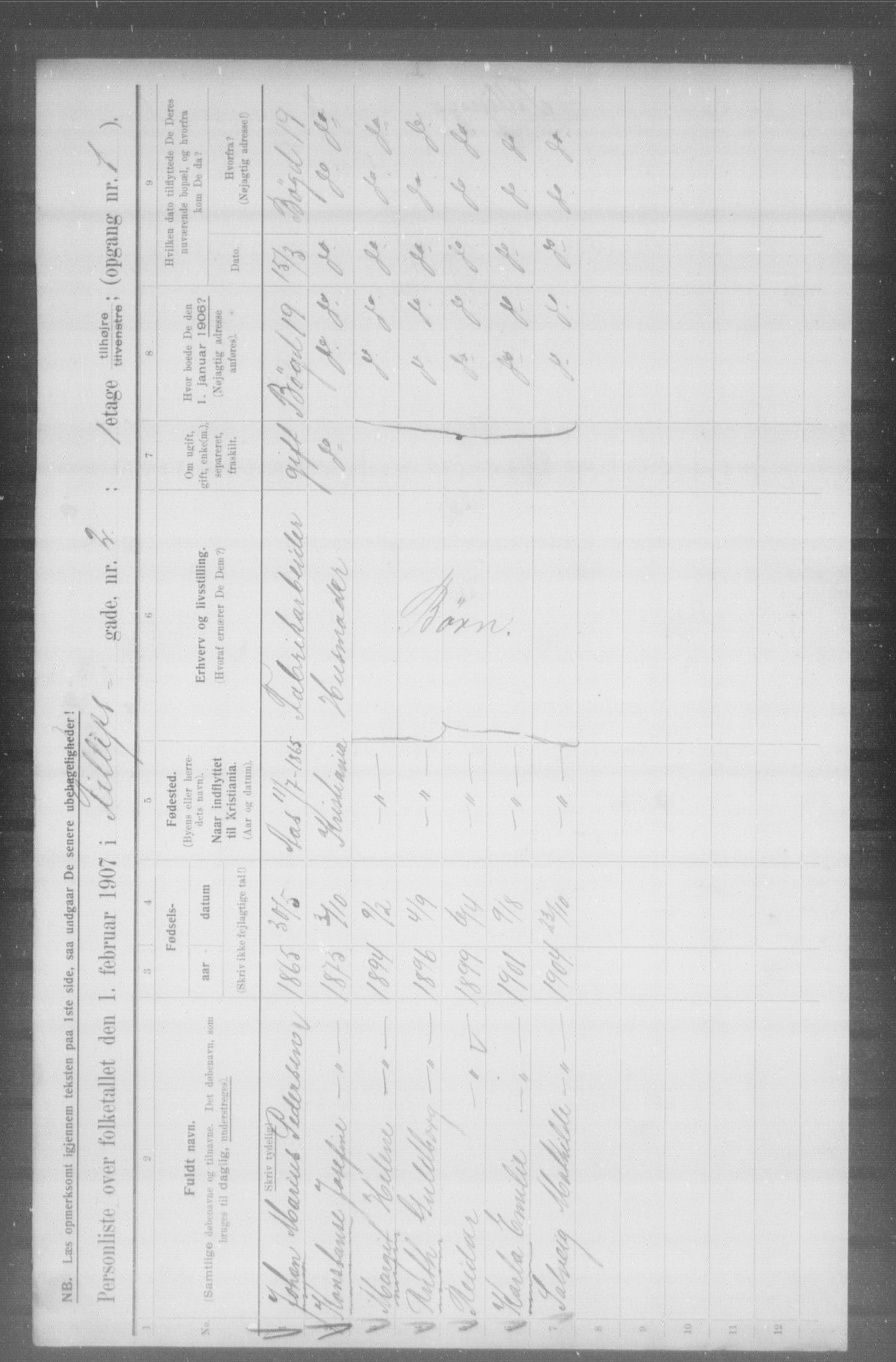 OBA, Municipal Census 1907 for Kristiania, 1907, p. 12297