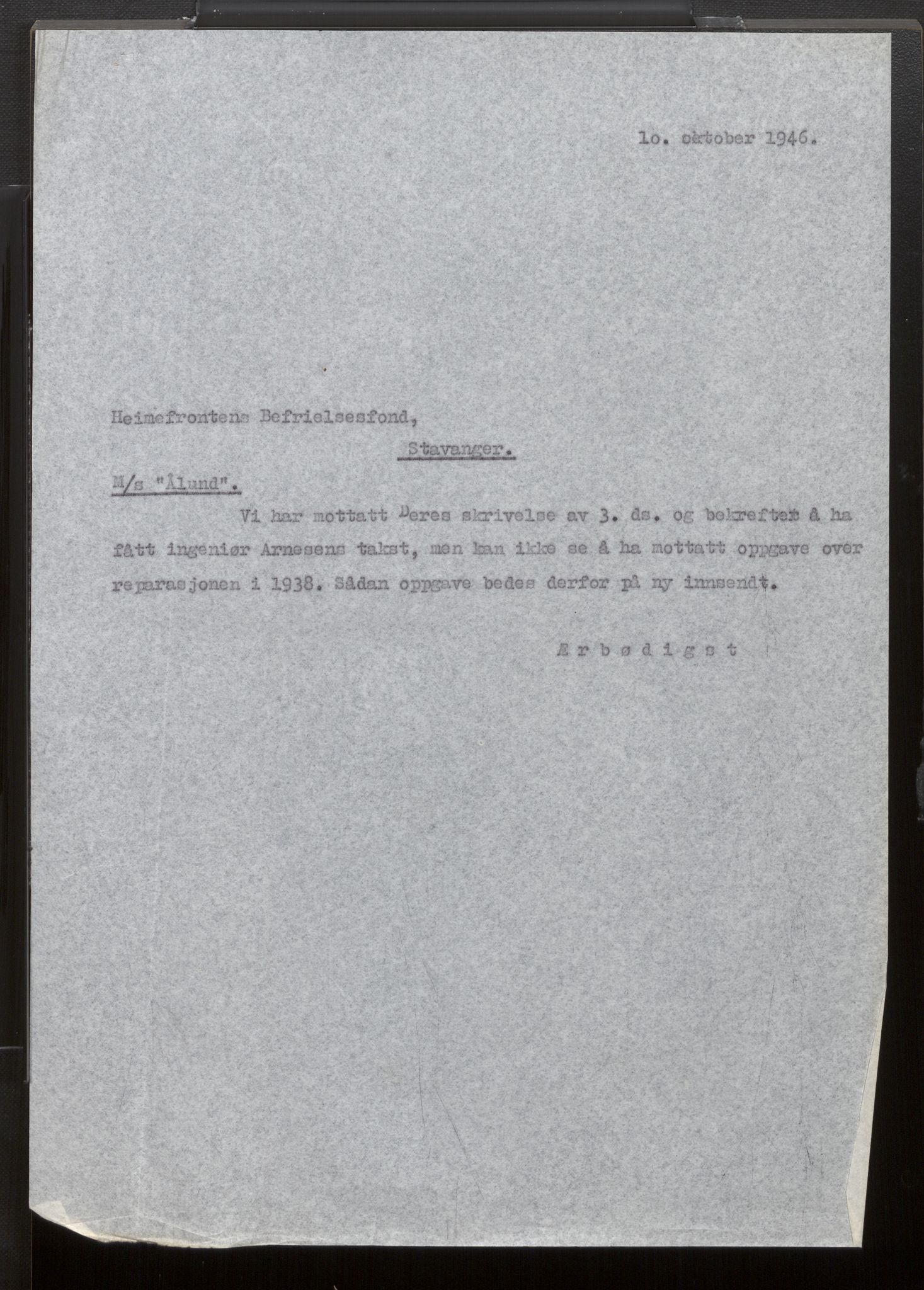 Fiskeridirektoratet - 1 Adm. ledelse - 13 Båtkontoret, SAB/A-2003/La/L0033: Statens krigsforsikring for fiskeflåten, 1936-1971, p. 209