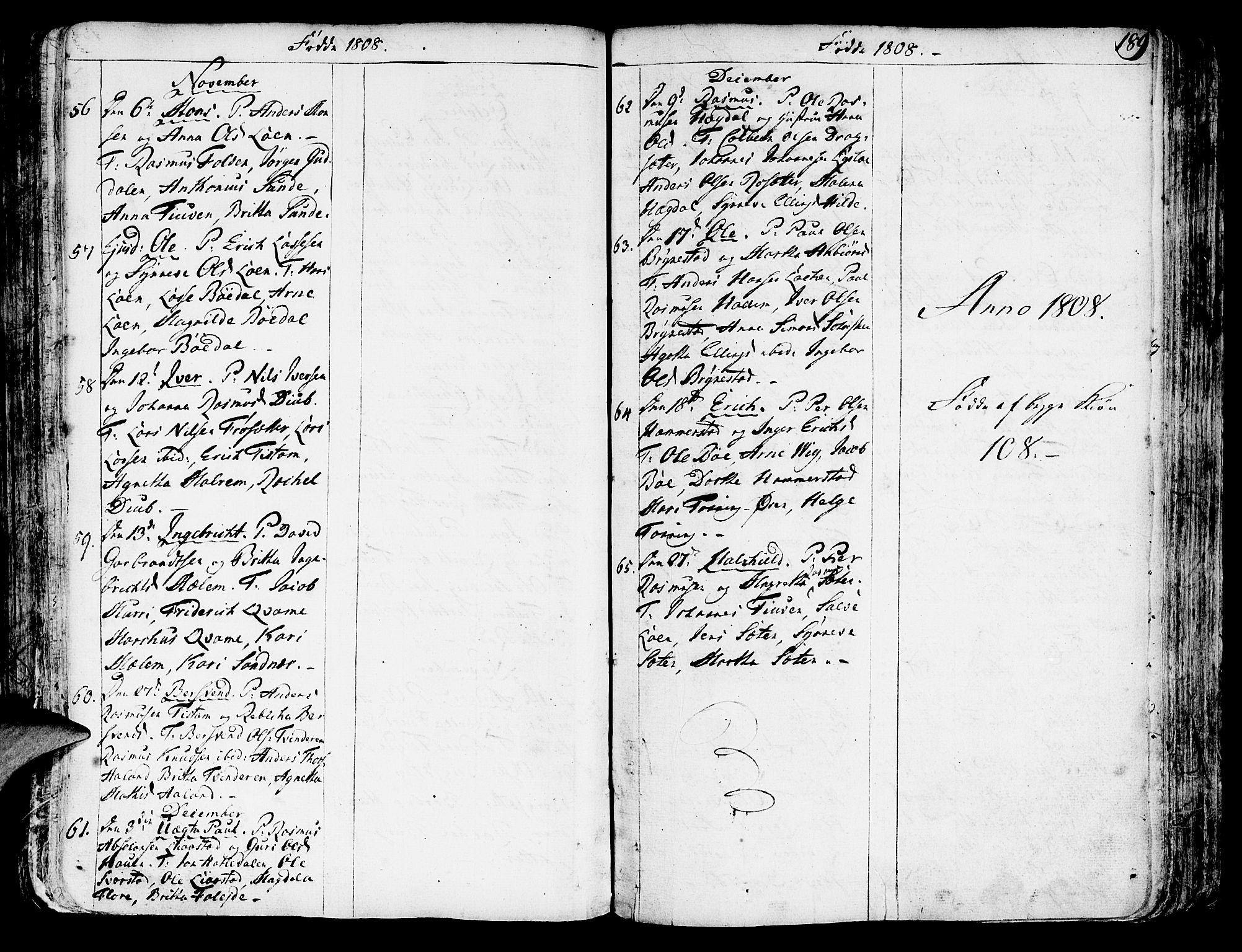 Innvik sokneprestembete, SAB/A-80501: Parish register (official) no. A 1, 1750-1816, p. 189