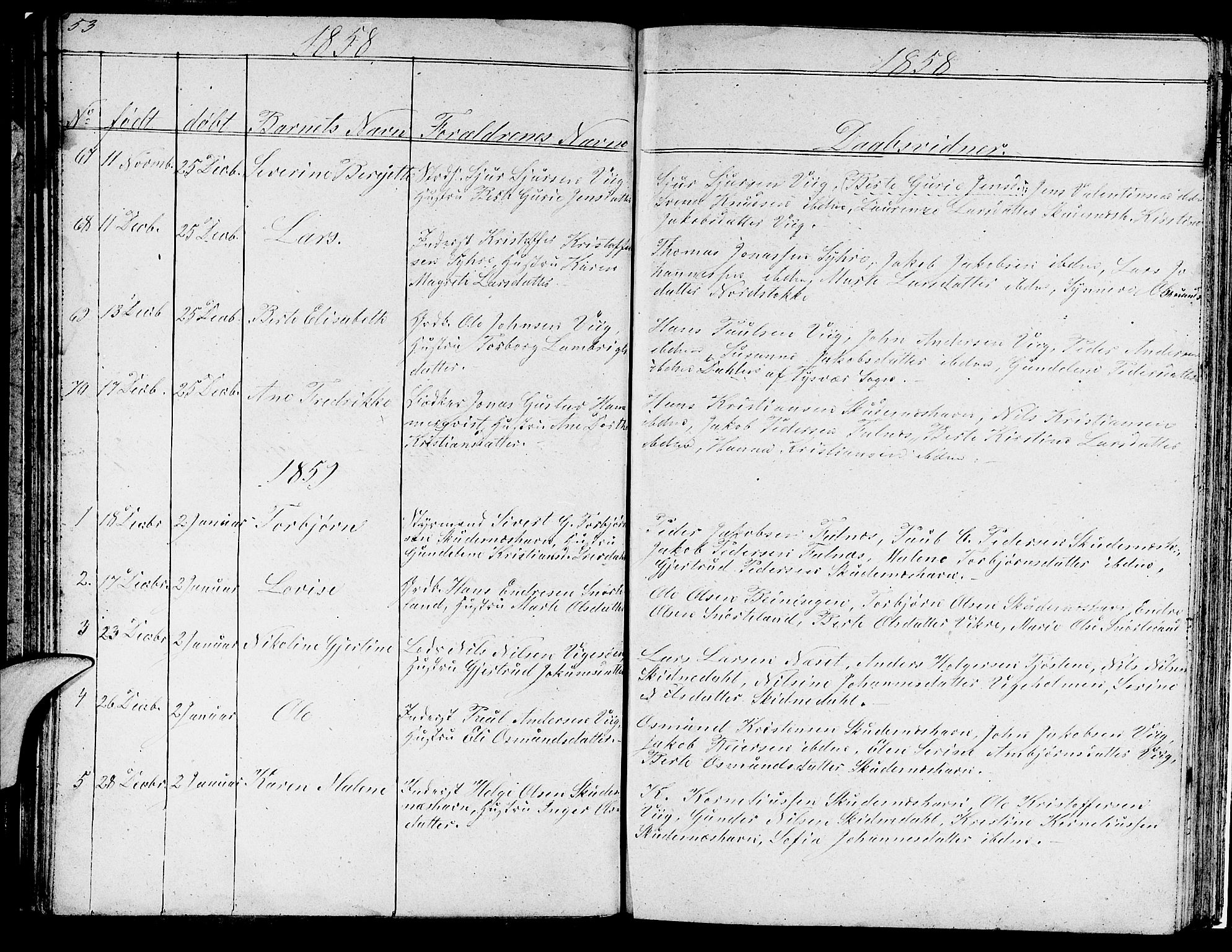 Skudenes sokneprestkontor, SAST/A -101849/H/Ha/Hab/L0001: Parish register (copy) no. B 1, 1848-1864, p. 53