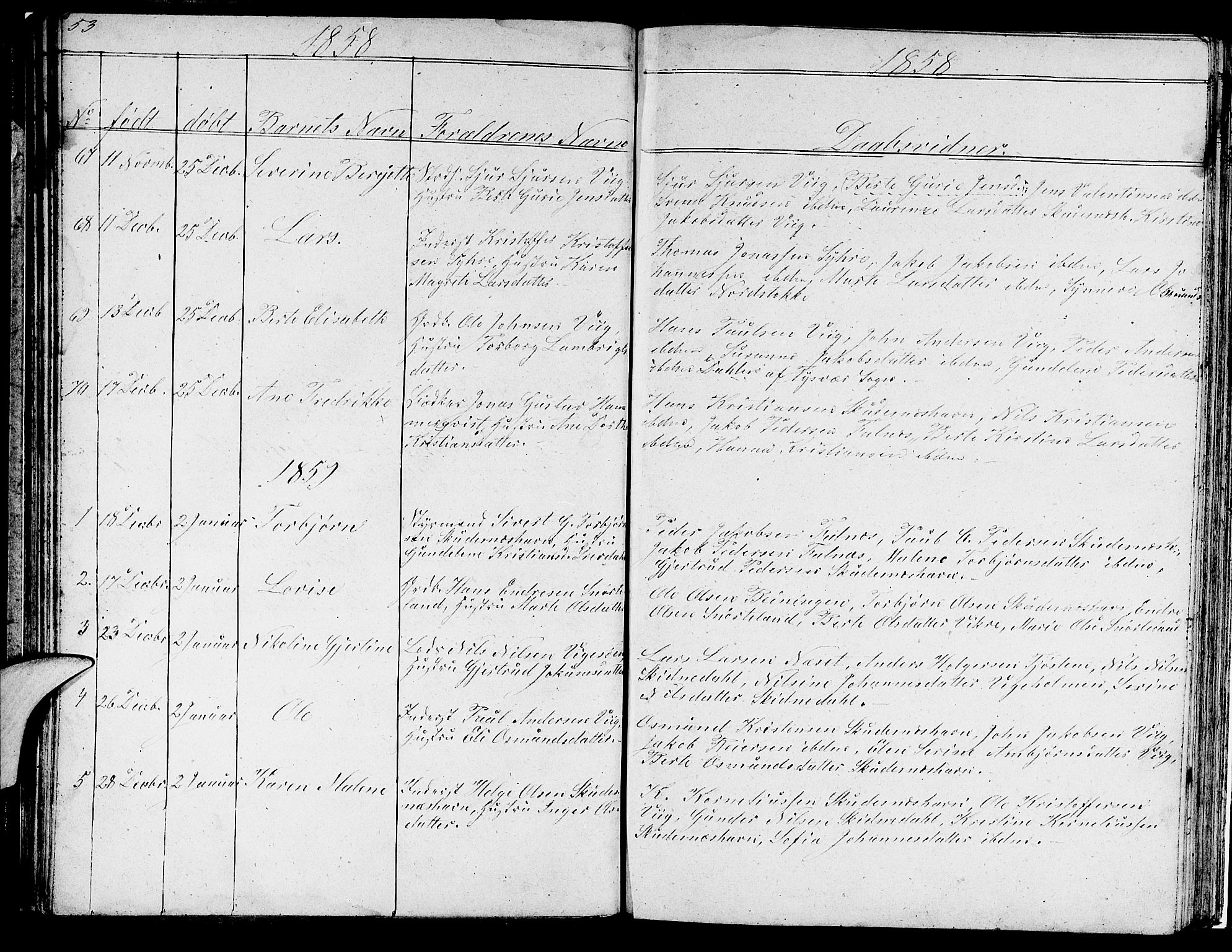 Skudenes sokneprestkontor, AV/SAST-A -101849/H/Ha/Hab/L0001: Parish register (copy) no. B 1, 1848-1864, p. 53