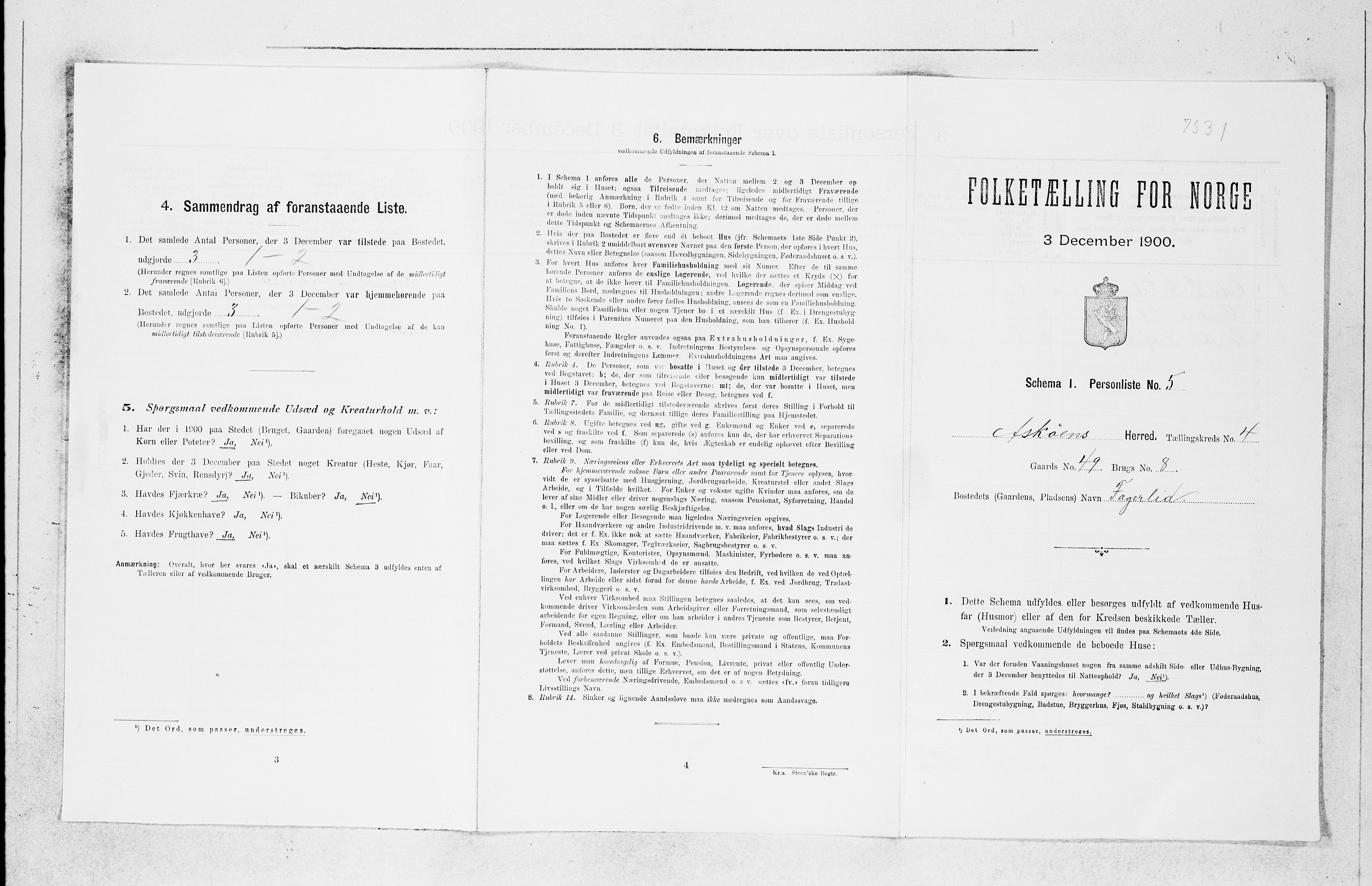 SAB, 1900 census for Askøy, 1900, p. 612