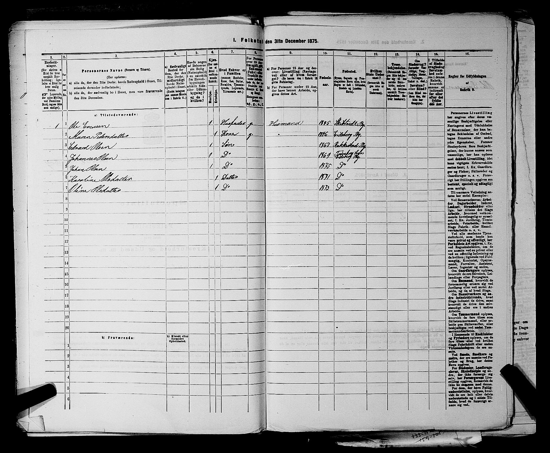 RA, 1875 census for 0125P Eidsberg, 1875, p. 1336