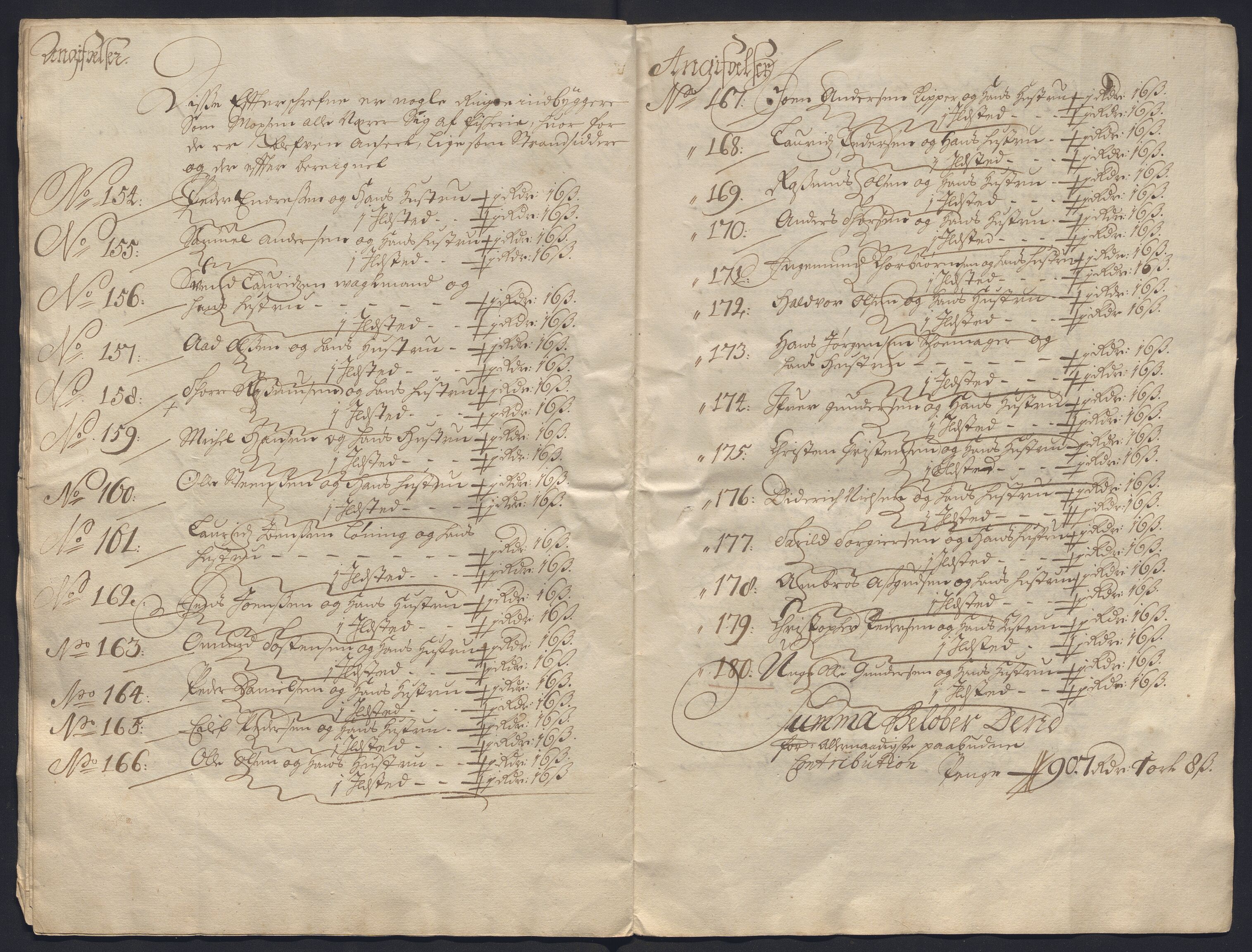 Rentekammeret inntil 1814, Reviderte regnskaper, Byregnskaper, AV/RA-EA-4066/R/Ro/L0302: [O4] Kontribusjonsregnskap, 1687-1711, p. 145