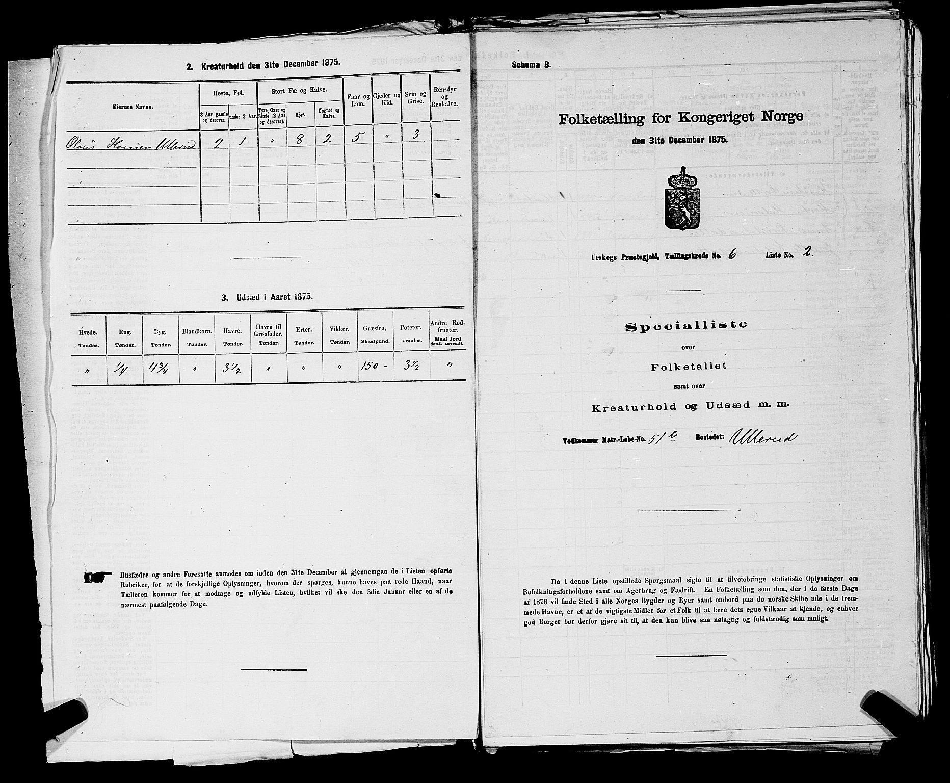 RA, 1875 census for 0224P Aurskog, 1875, p. 608